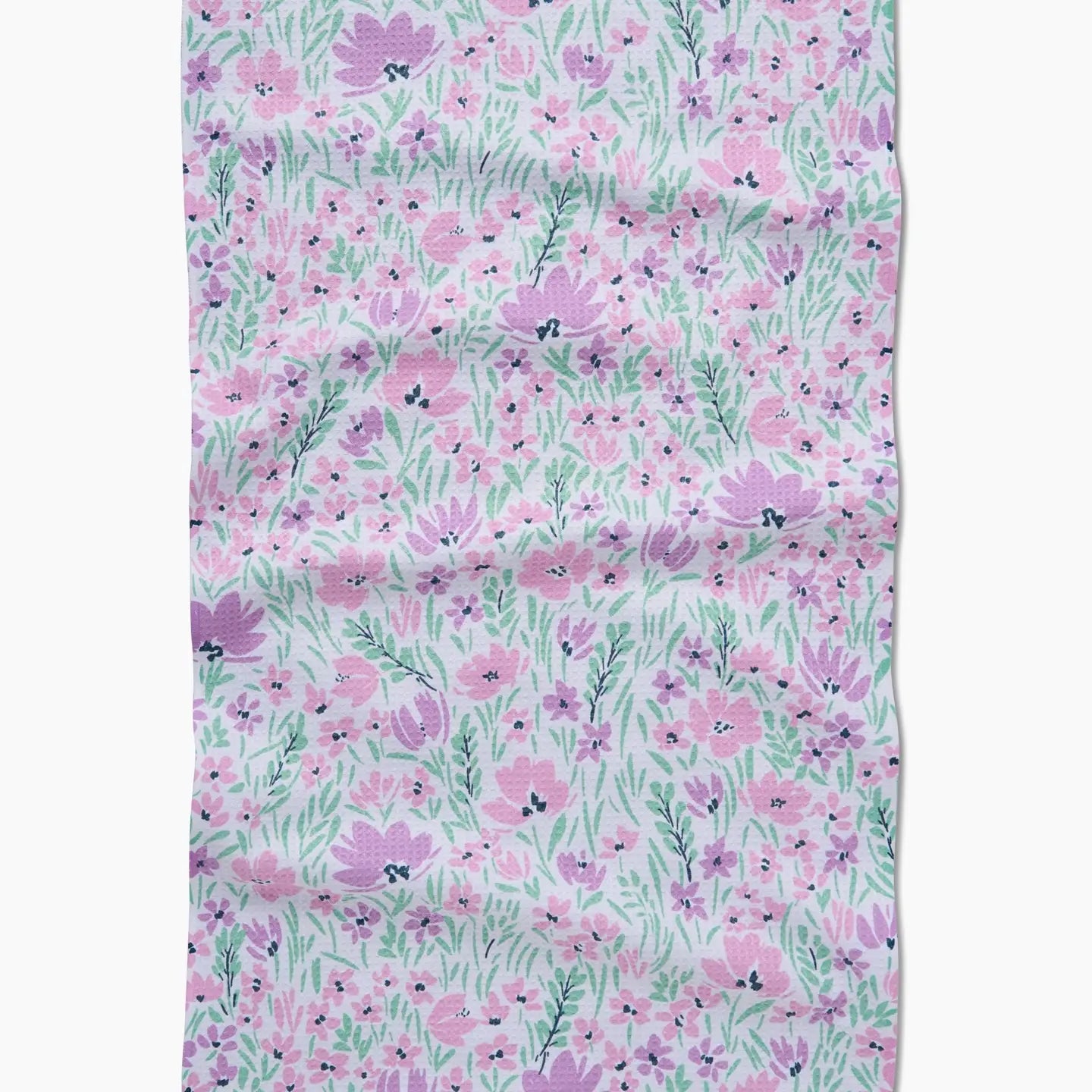 Geometry Kitchen Tea Towel | Purple Spring Blooms