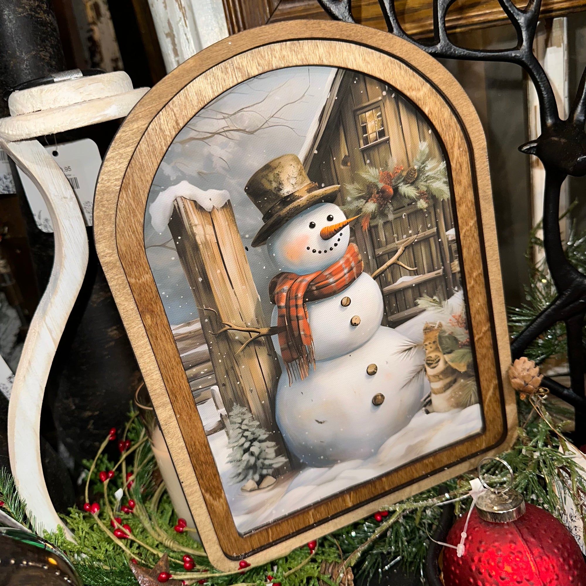 Rustic Snowman | Arched Art