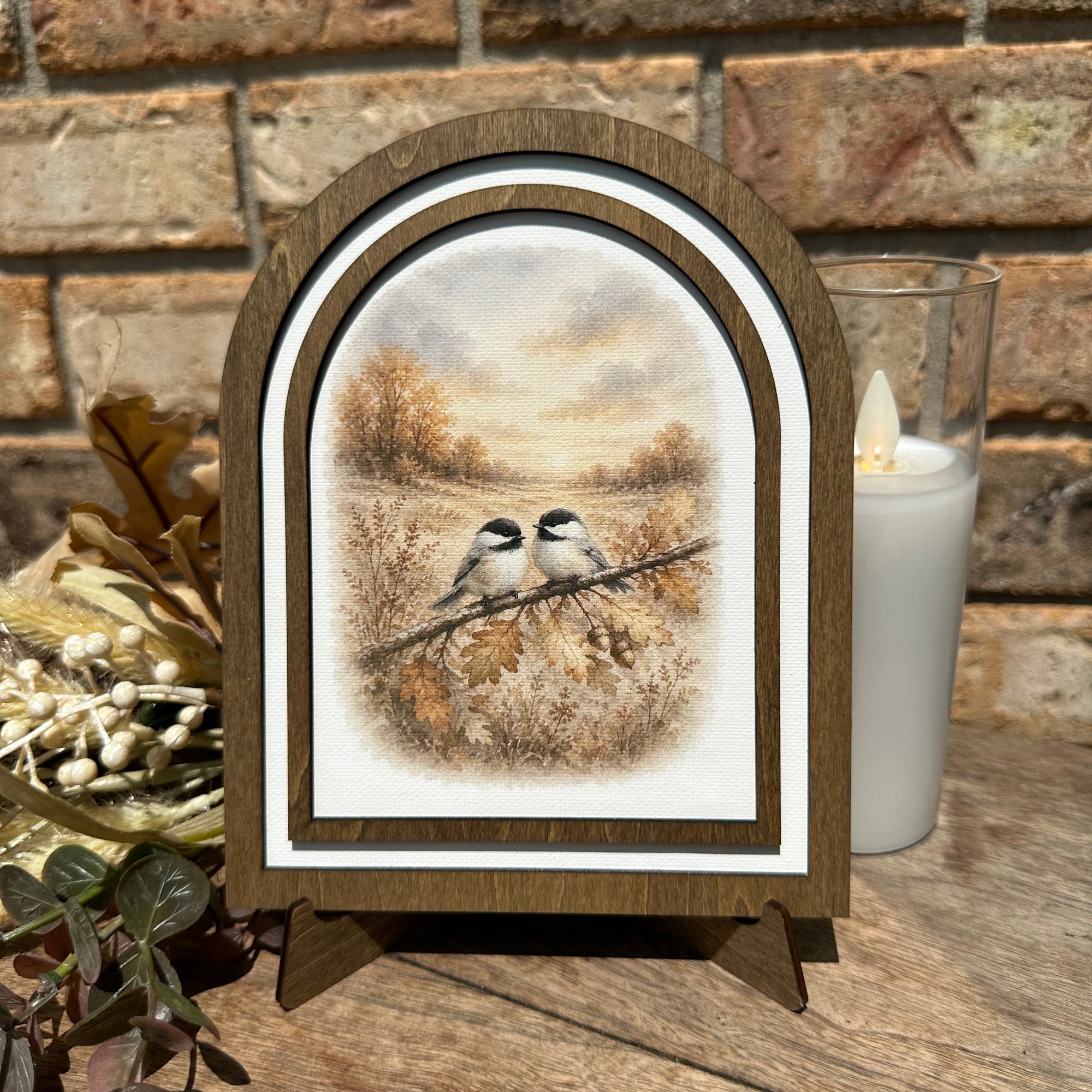 Autumn Chickadees | Canvas Artwork