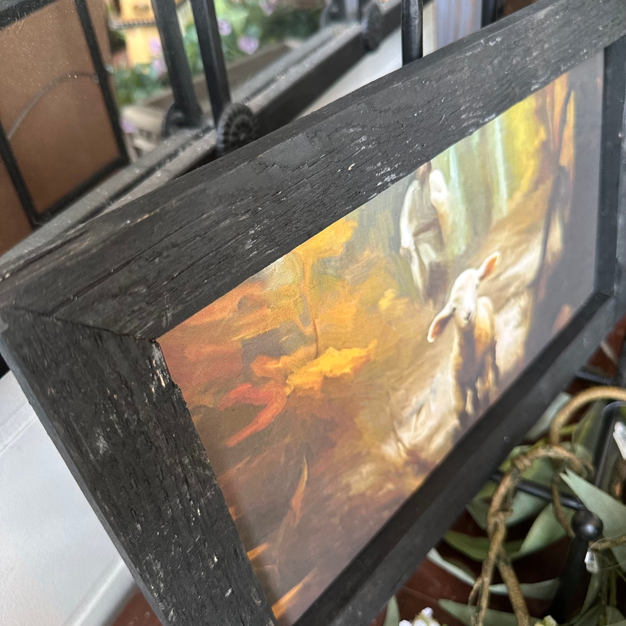 Jesus Saves the One | Lamb | Rustic Frame | Wall Art