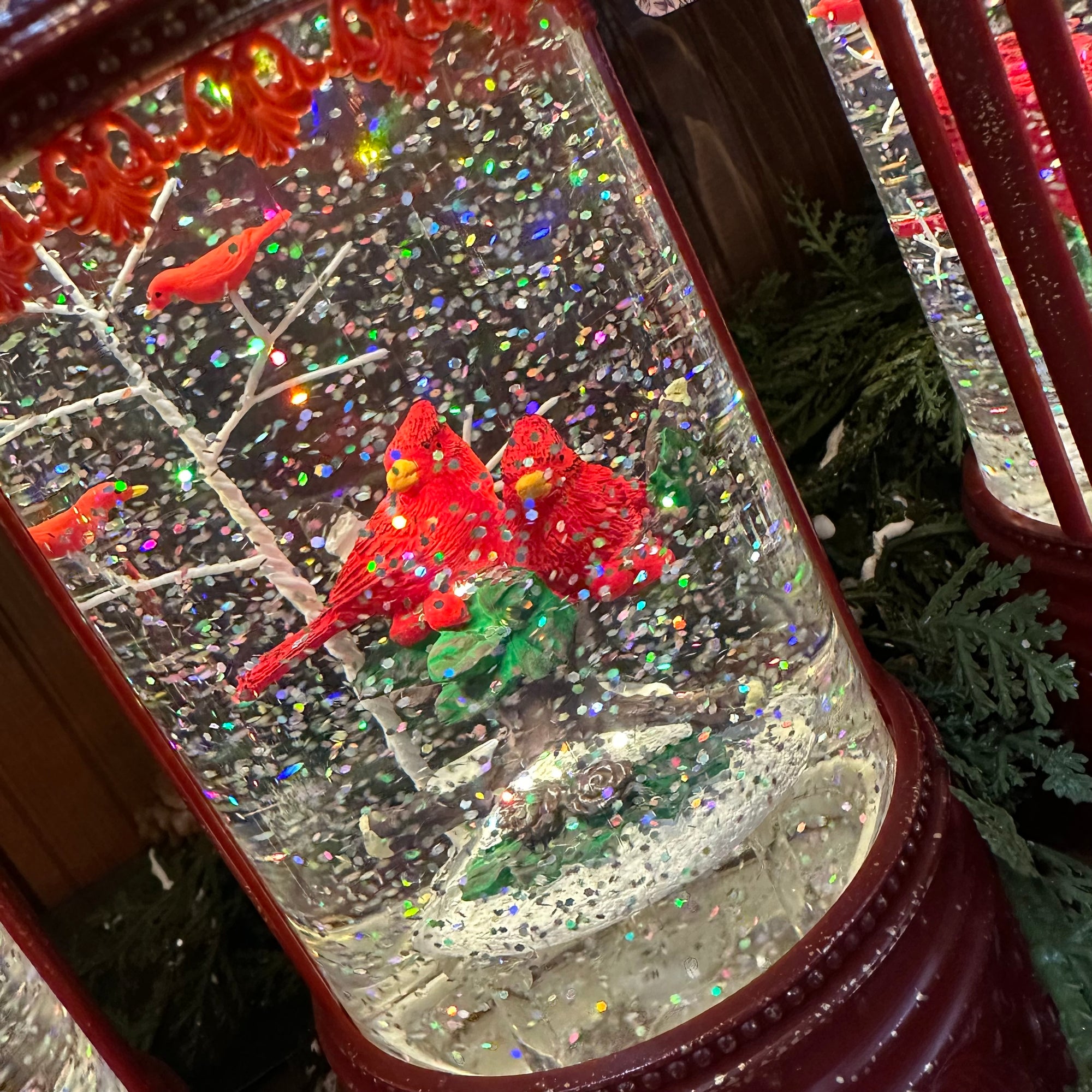 Cardinal Spinning Snow Globe | Battery Operated