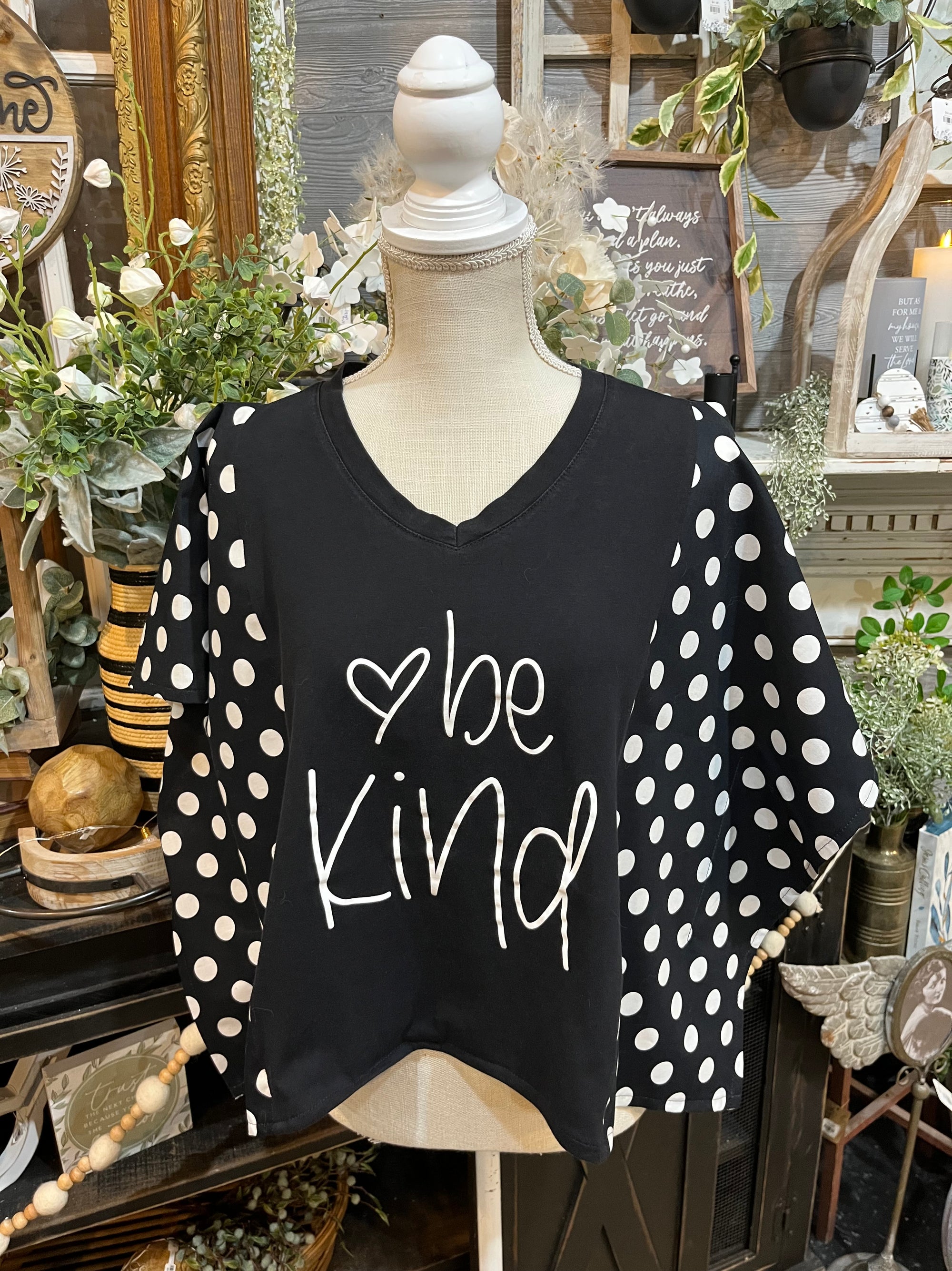 Handmade Flutter Sleeves Top | Reclaimed Be Kind Graphic Tee