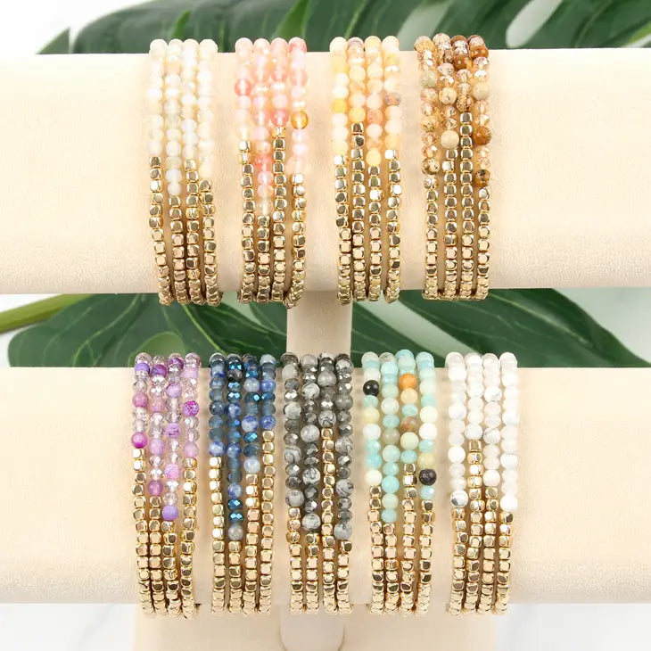 Bead Stack Bracelet | White