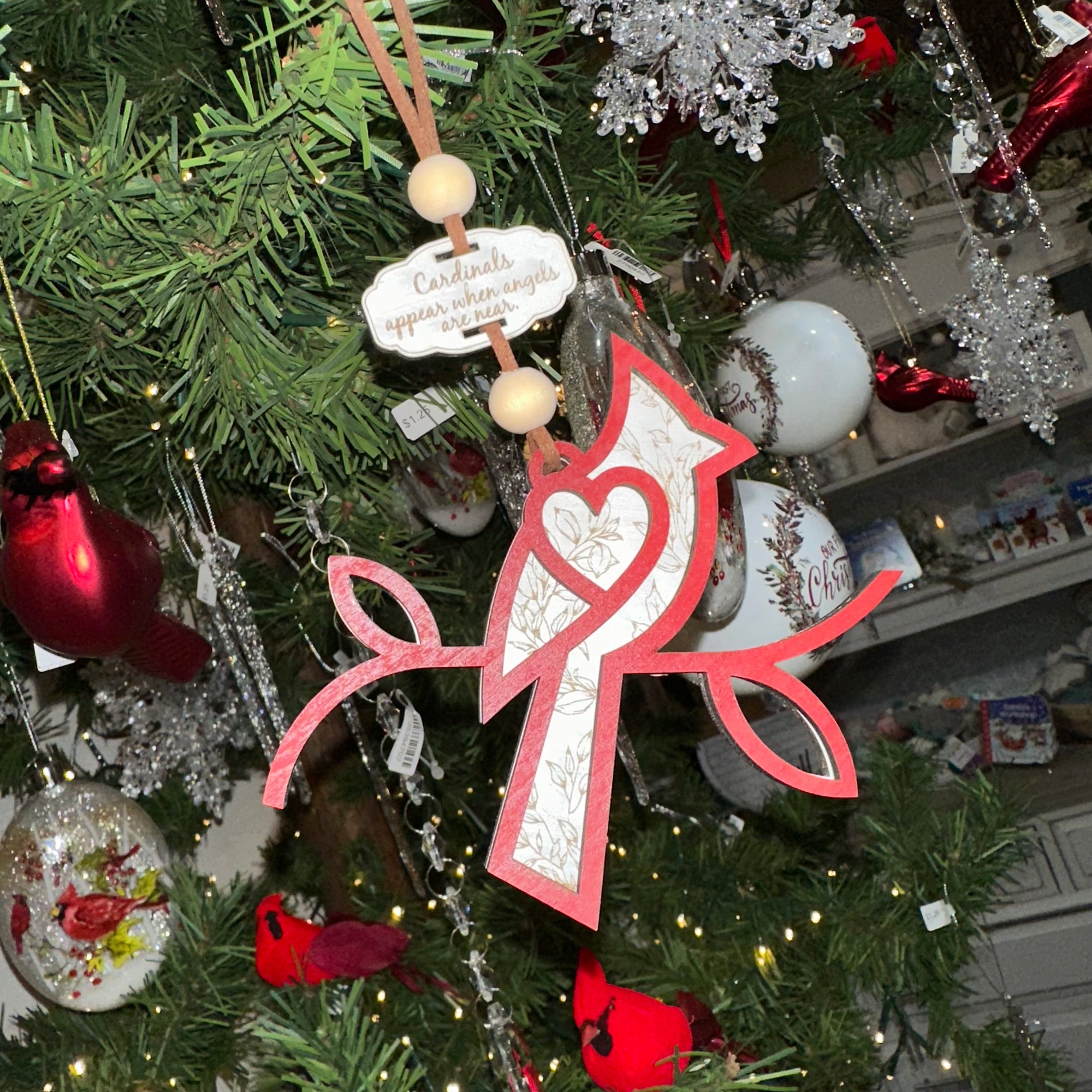 Cardinals Appear When Angels Are Near | Engraved Cardinal Ornament