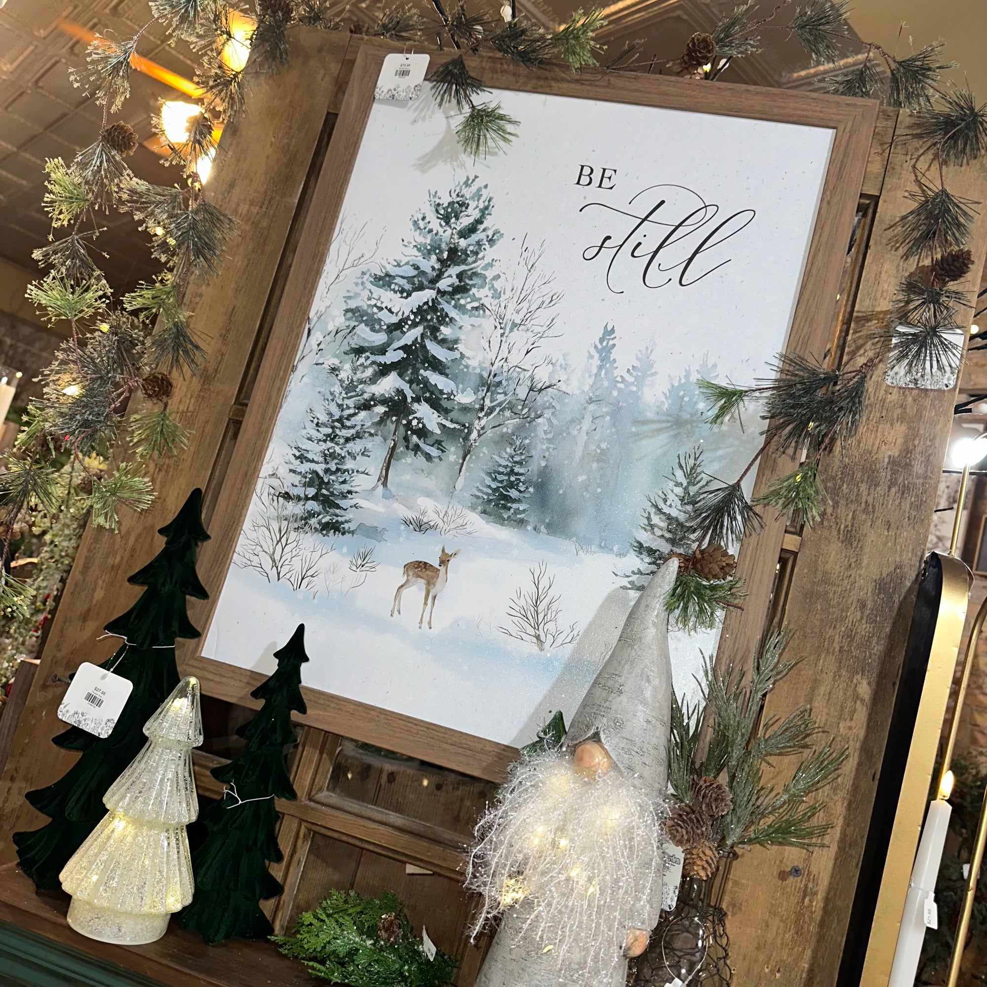 Be Still Winter Deer Scene | Framed Art