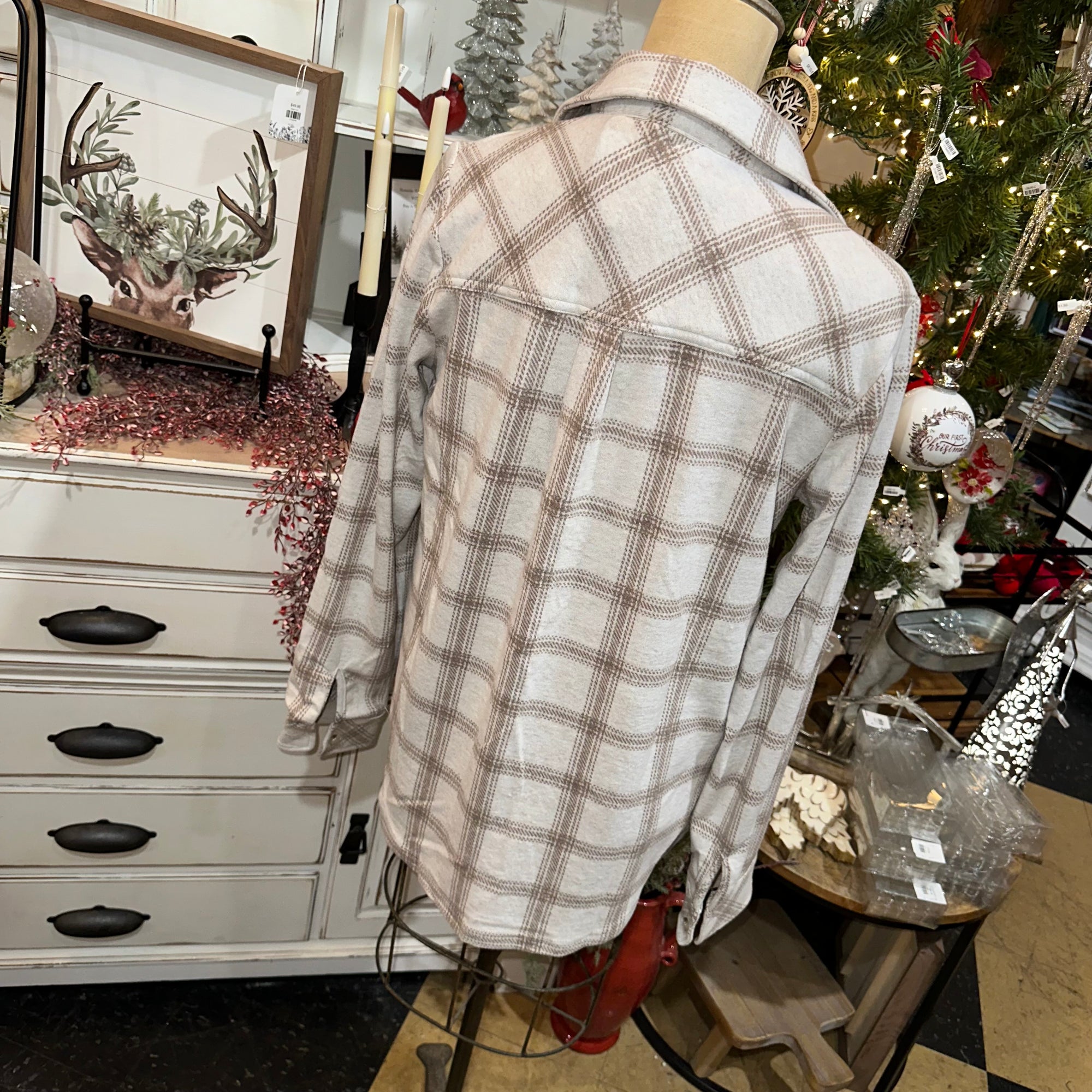 Plaid Button Up | Light Tan