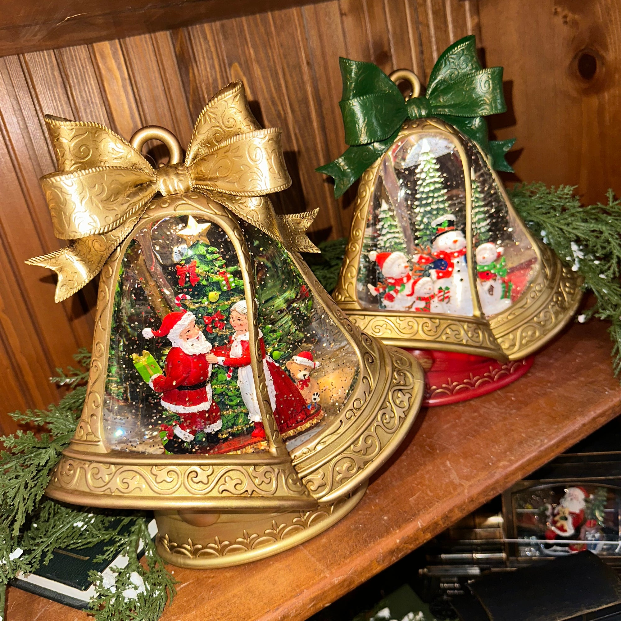 Spinning Snow Globe | Bells | Battery Operated