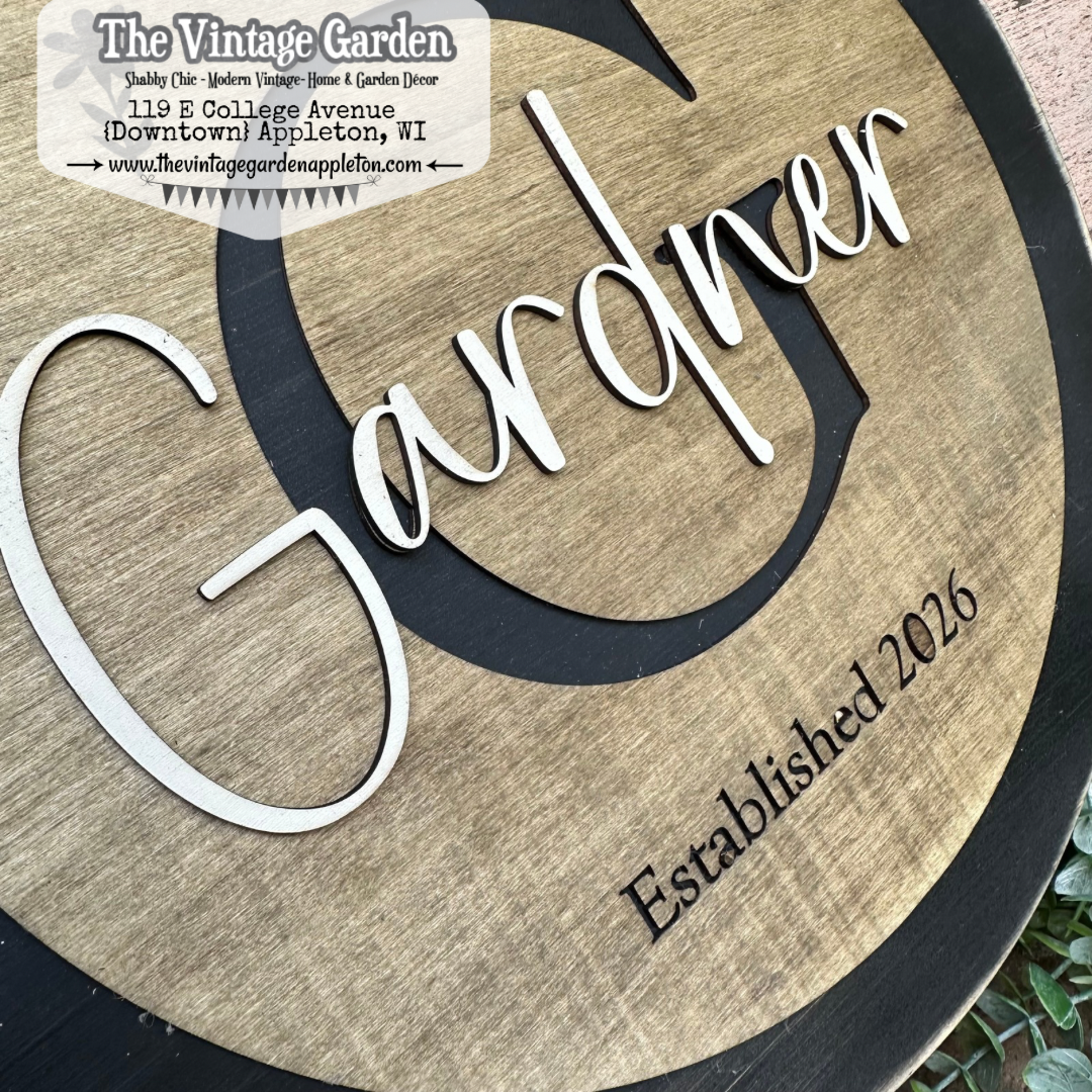 Monogrammed Family & Established Date Sign | Layered Round | Custom Sign