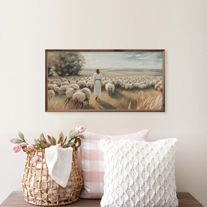 Jesus with His Flock of Sheep | Wall Art