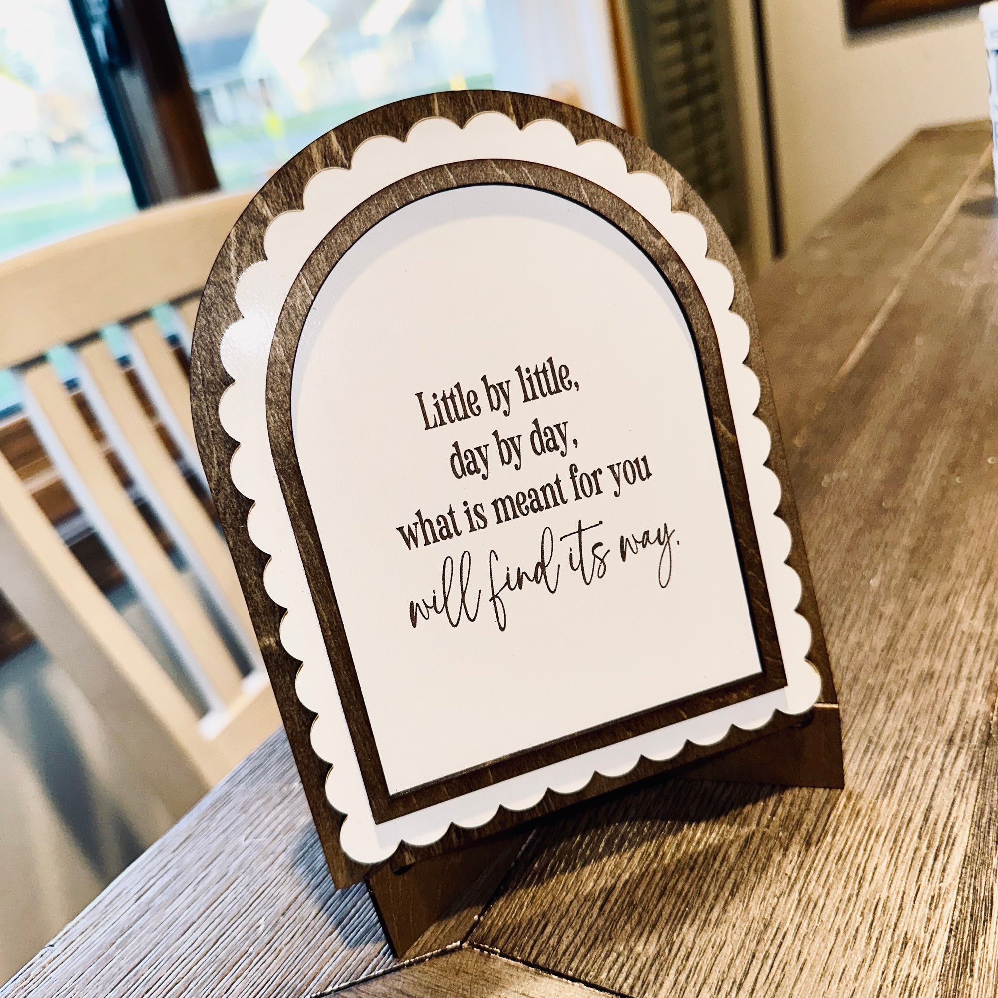 What’s Meant to be Will Find Its Way | Handmade Arched Art with Easel