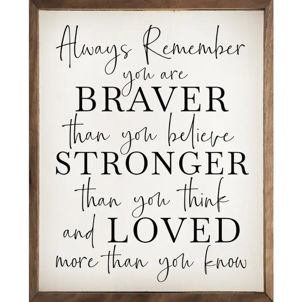 Always Remember You Are Braver Than You Believe Stronger Than 