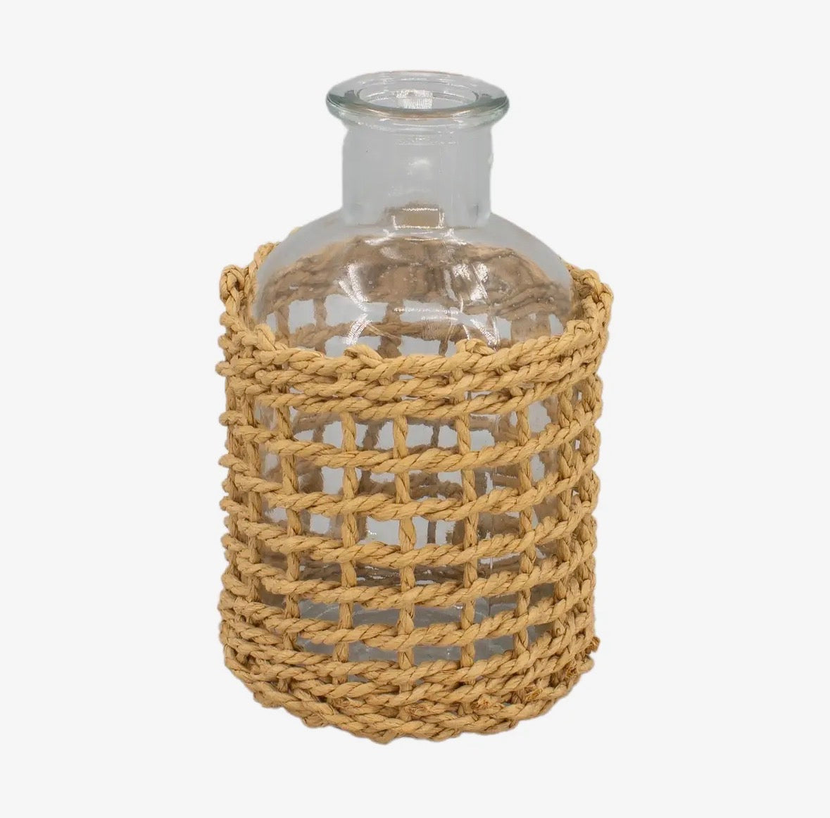 Woven Glass Bottle Vase