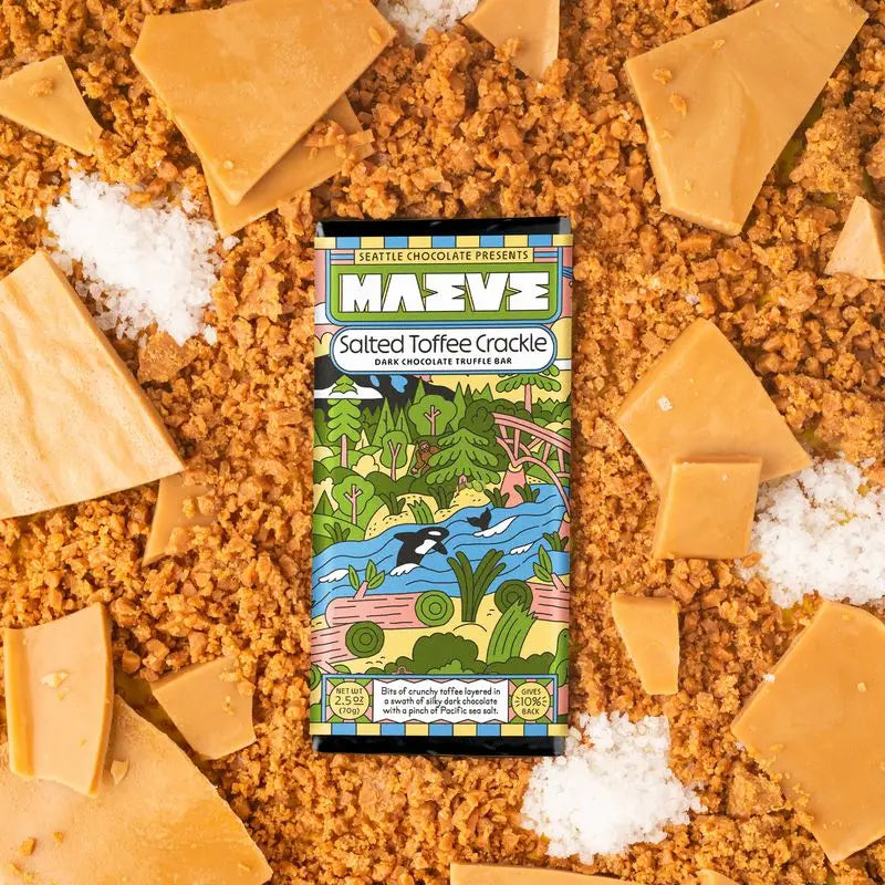 Salted Toffee Crackle Truffle Bar | Chocolate Bar