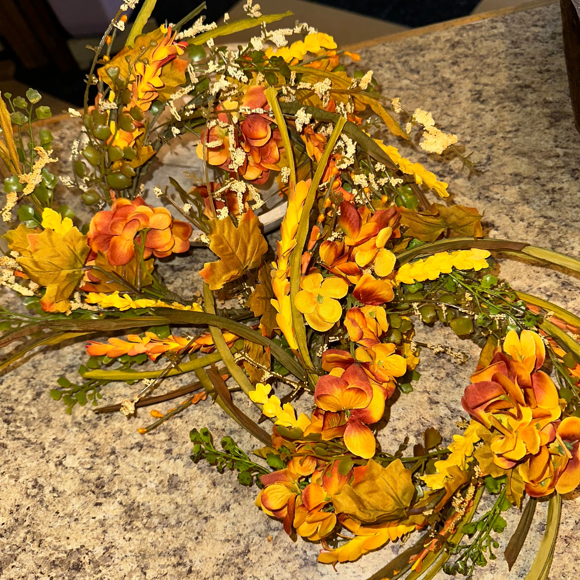 Autumn Hydrangea Candle Ring | 12-18"