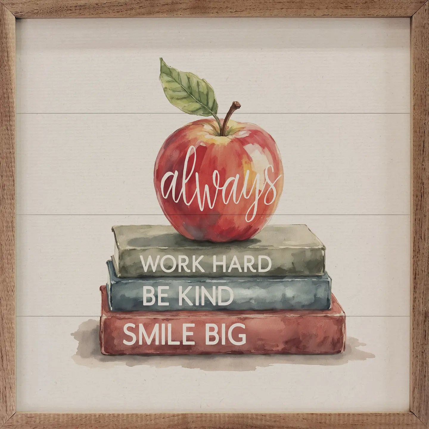 Be Kind Apple & Book Stack | Wall Art