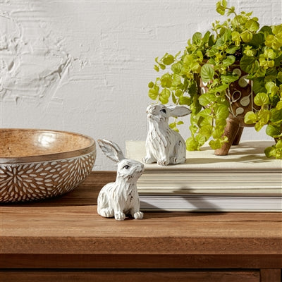 Carved Whitewashed Bunny