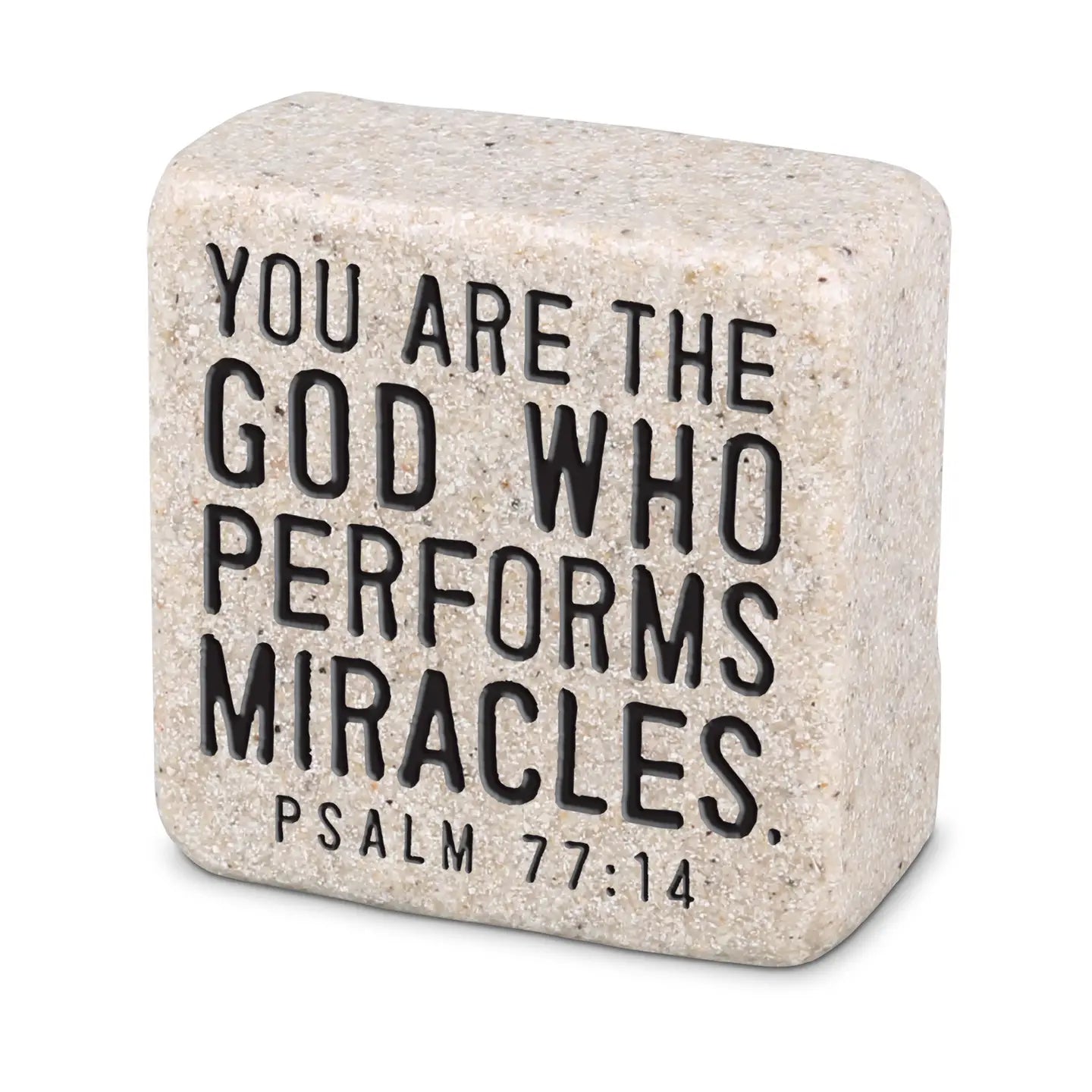 God who Performs Miracles | Psalm 77:14 | Scripture Stone Block