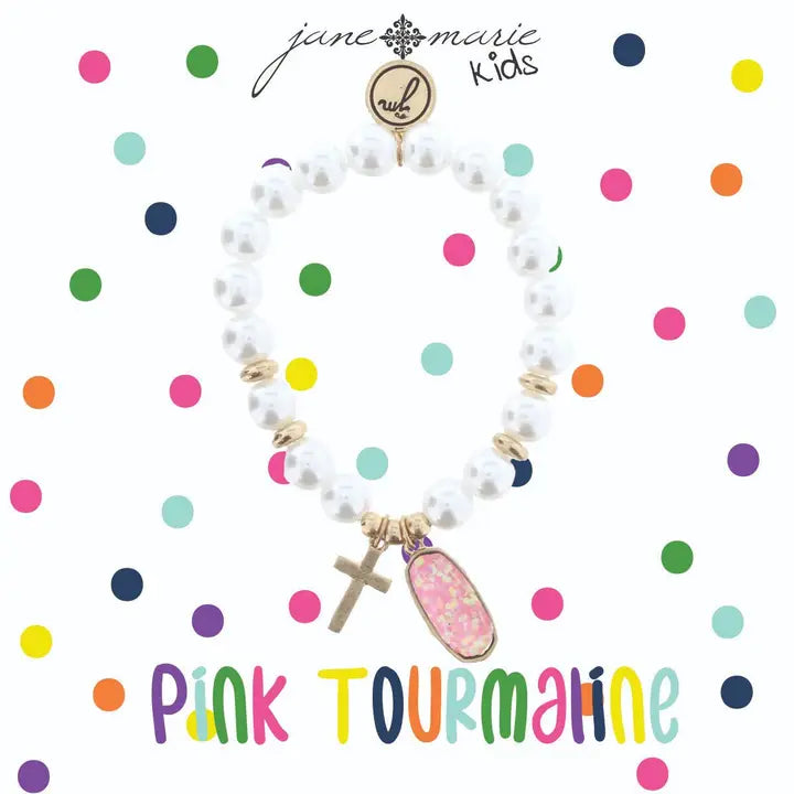 Birthstone, Pearl & Cross | Bracelet | Child's