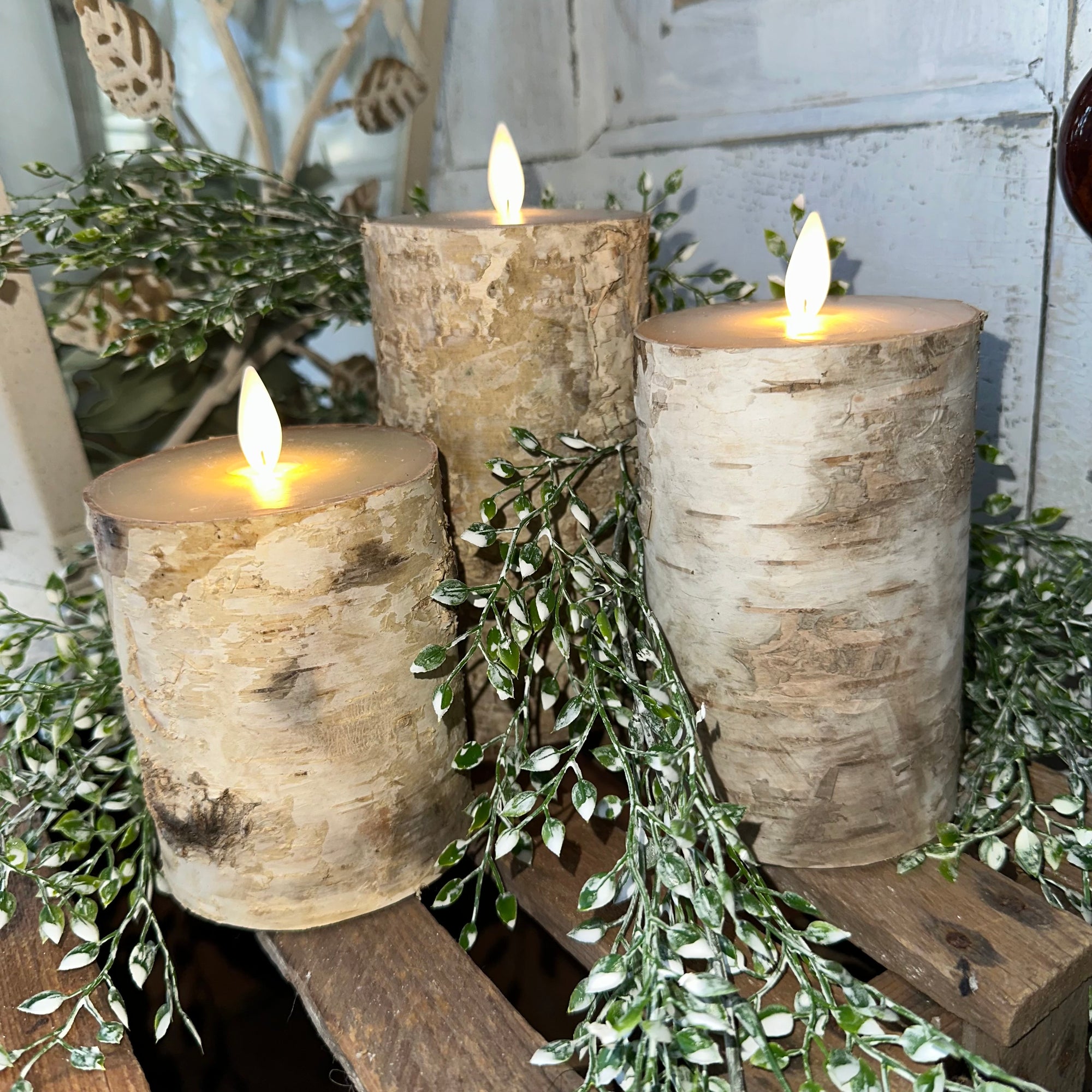Flicker Flame Candle | White Birch | Battery Operated | 5,6,7"