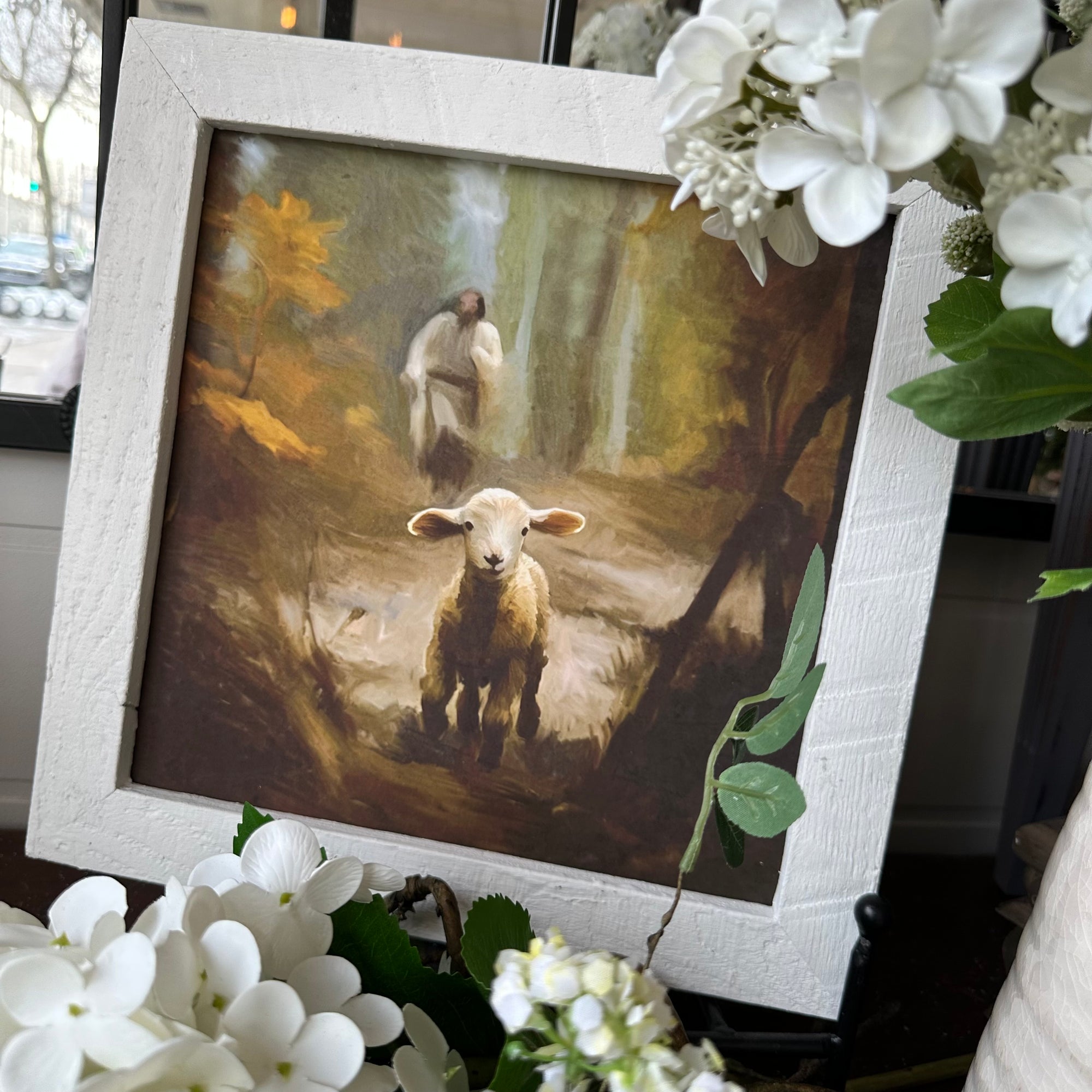 Jesus Saves the One | Lamb | Rustic Frame | Wall Art