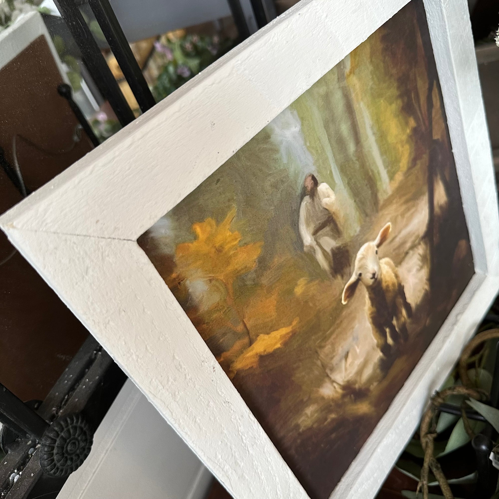 Jesus Saves the One | Lamb | Rustic Frame | Wall Art