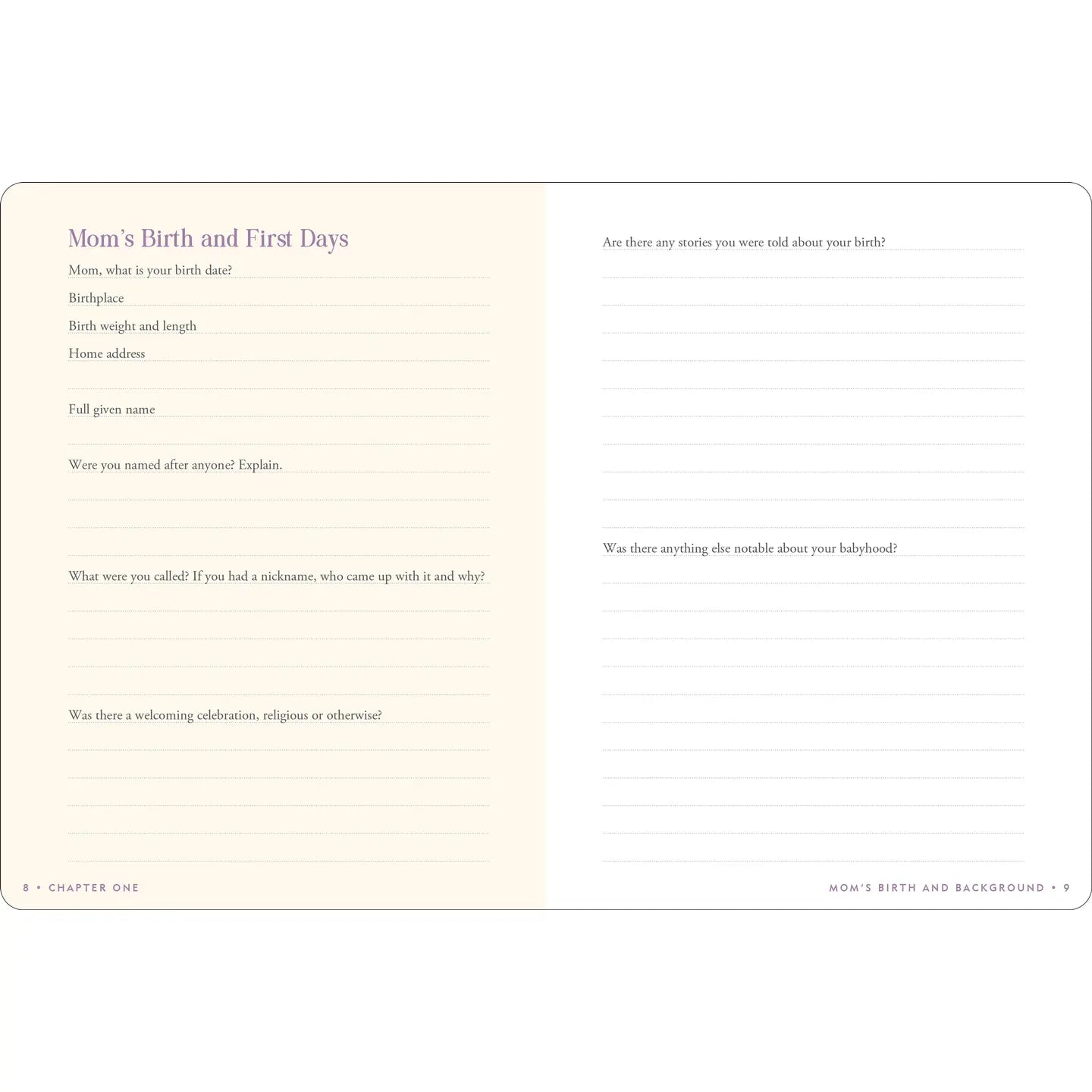 Mom's Story | Keepsake Memory Journal