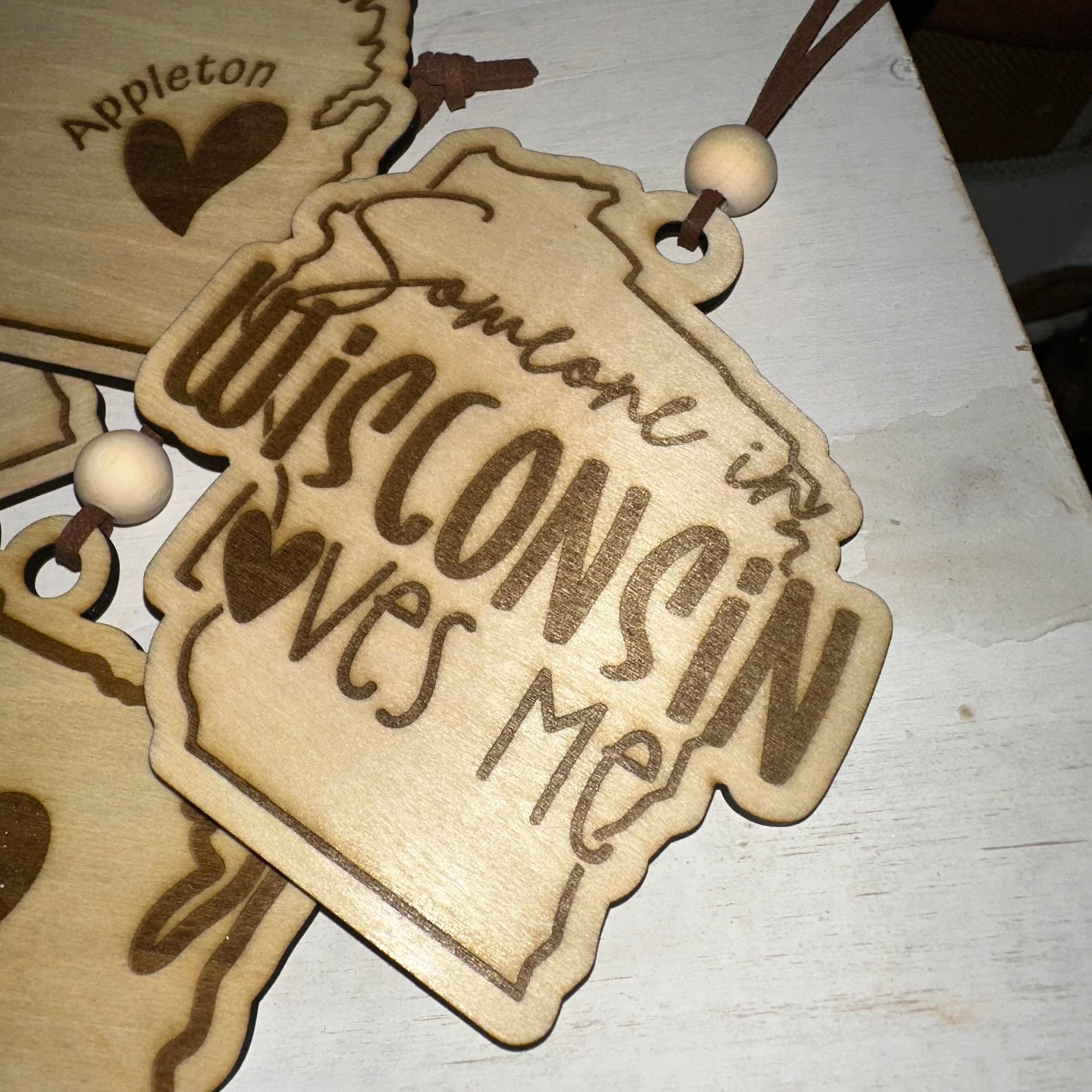 Wisconsin Laser Etched Ornament | Wood