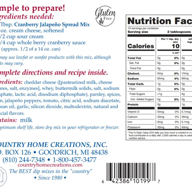 Cranberry Jalapeno | Dip Mix