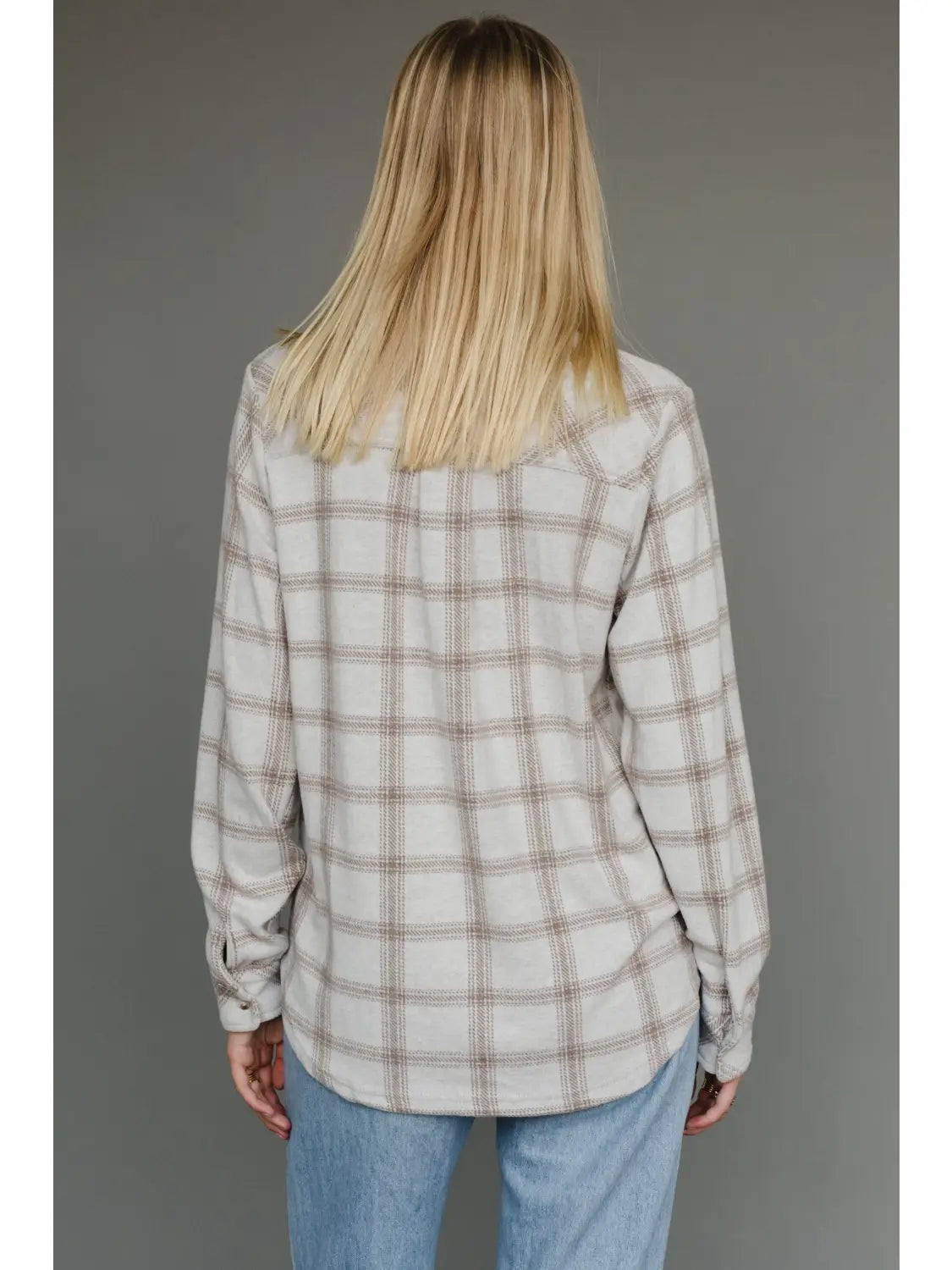 Plaid Button Up | Light Tan