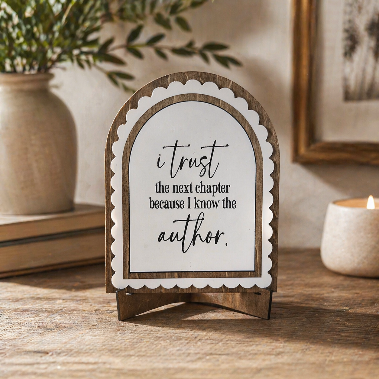 Trust the Next Chapter Sign | Christian Graduation Gift & Encouragement Decor