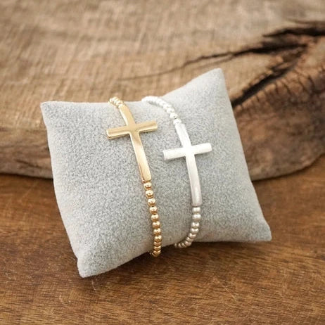 Cross Bracelet | Silver or Gold