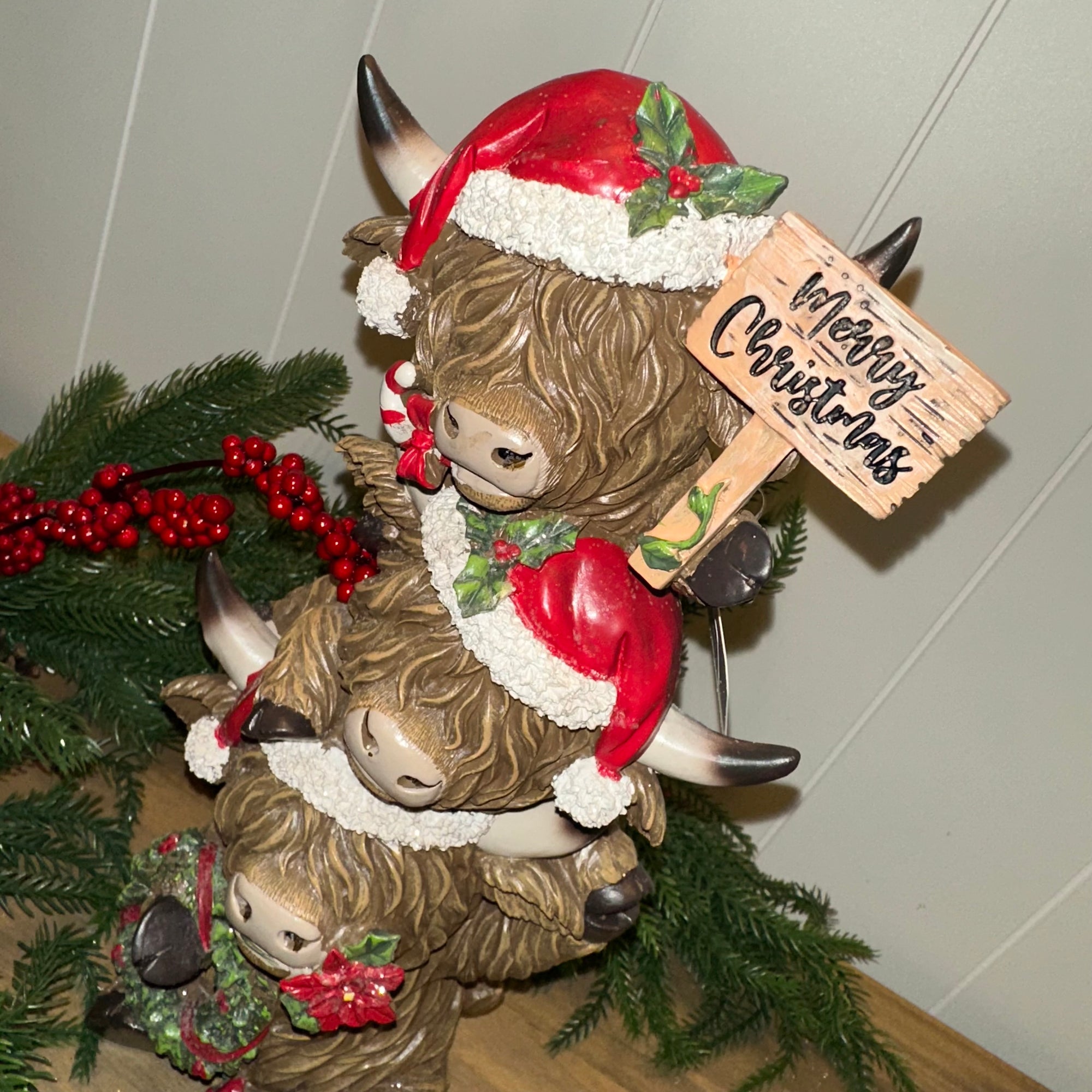 Merry Christmas Highland Cow Stack