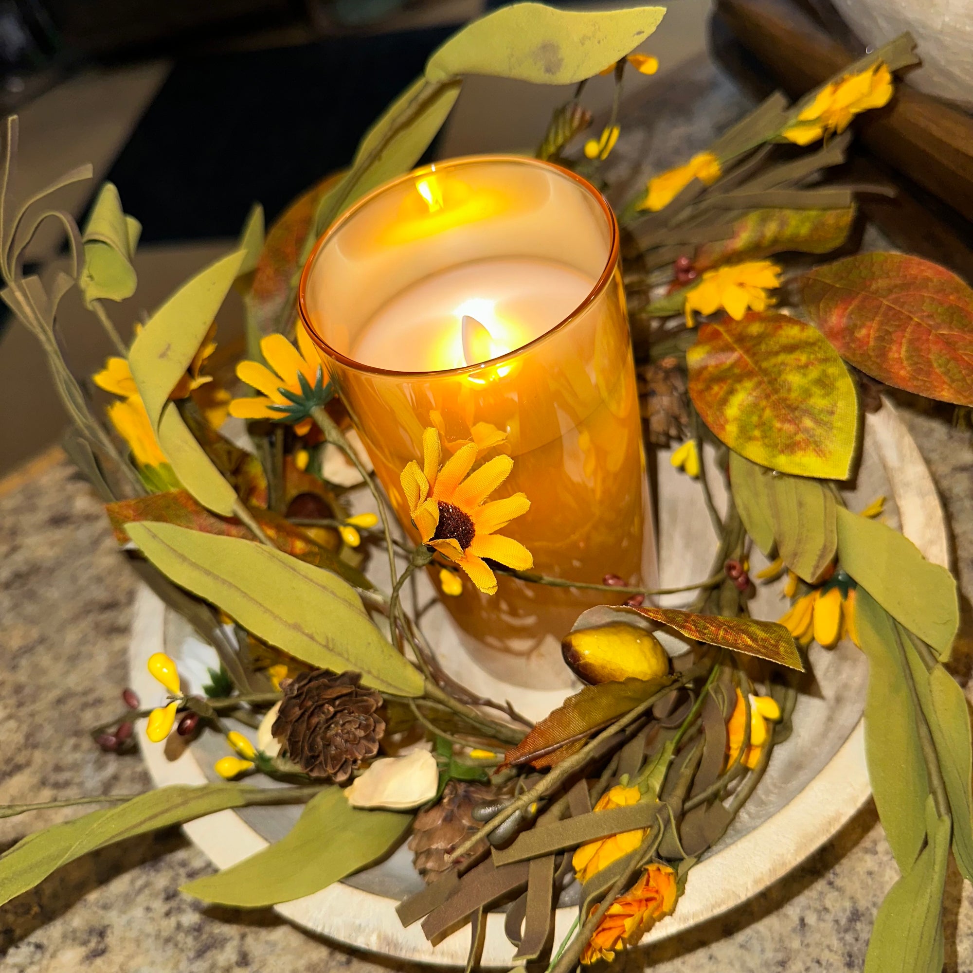 Autumn Aster Candle Ring | 12-18"