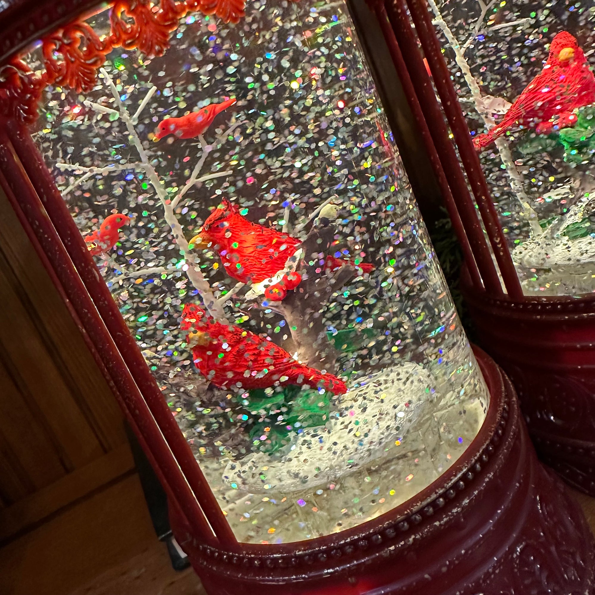 Cardinal Spinning Snow Globe | Battery Operated