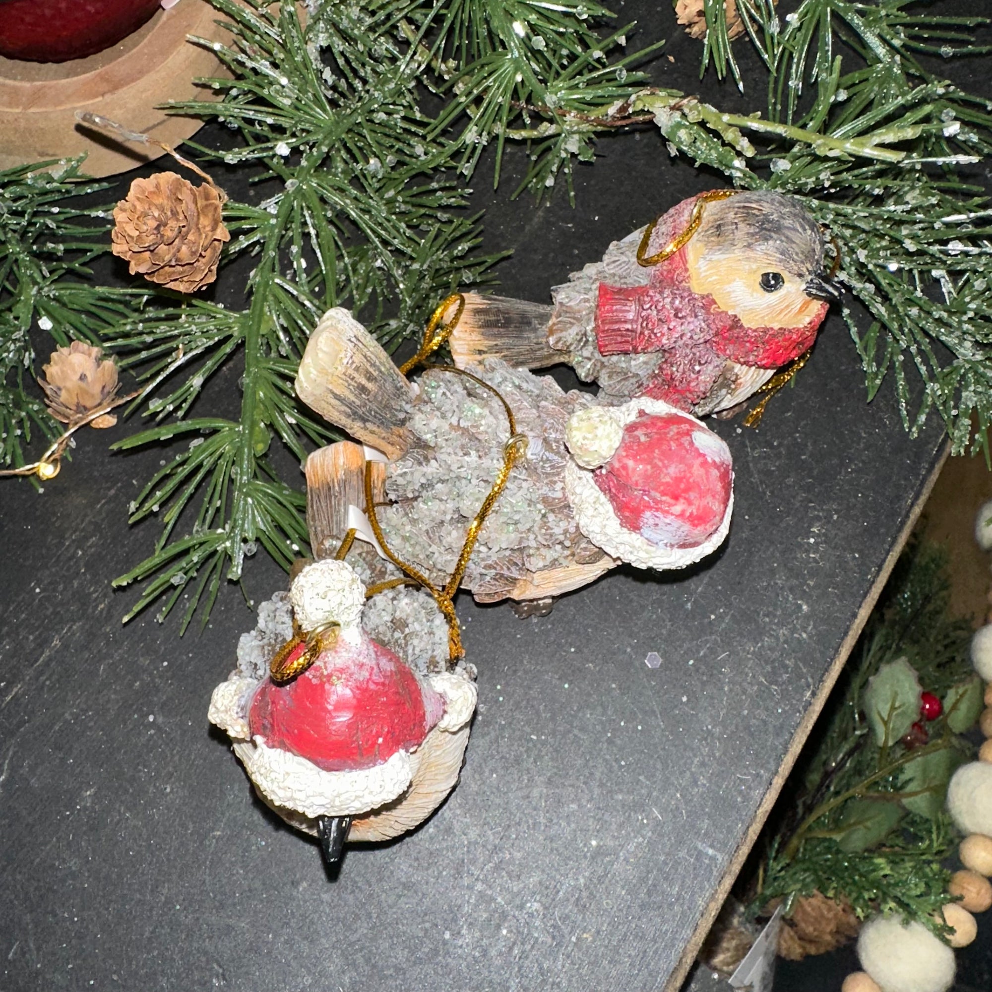 Festive Winter Hat Bird Ornament | 2.75"