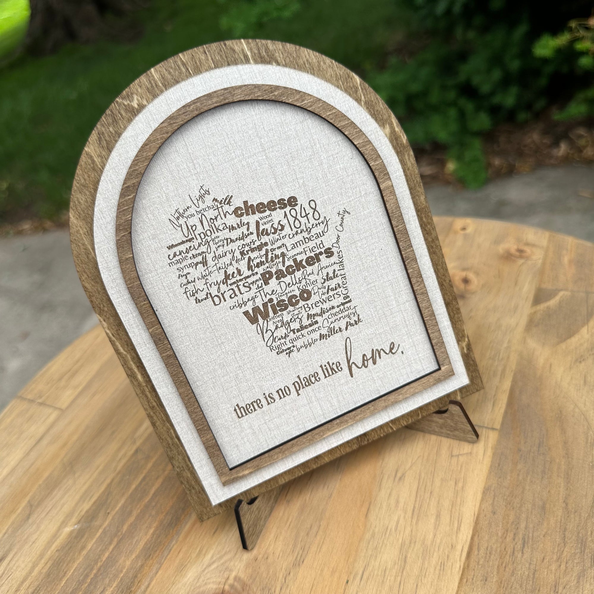 Wisconsin Word Art Arch Sign | There Is No Place Like Home