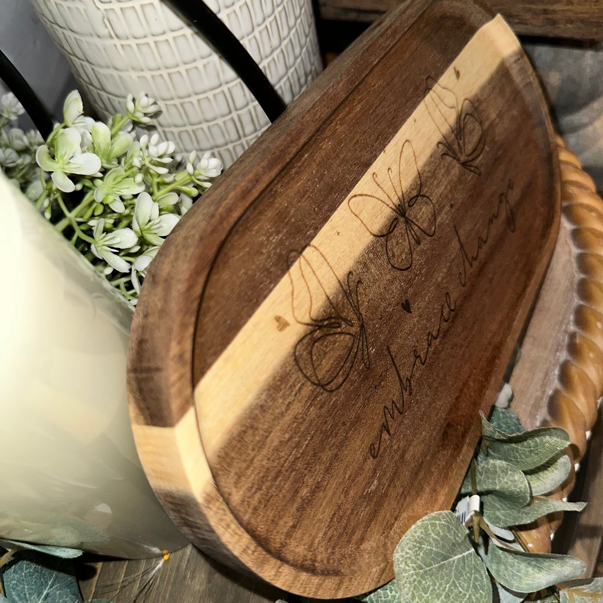 Embrace Change | Wood Tray