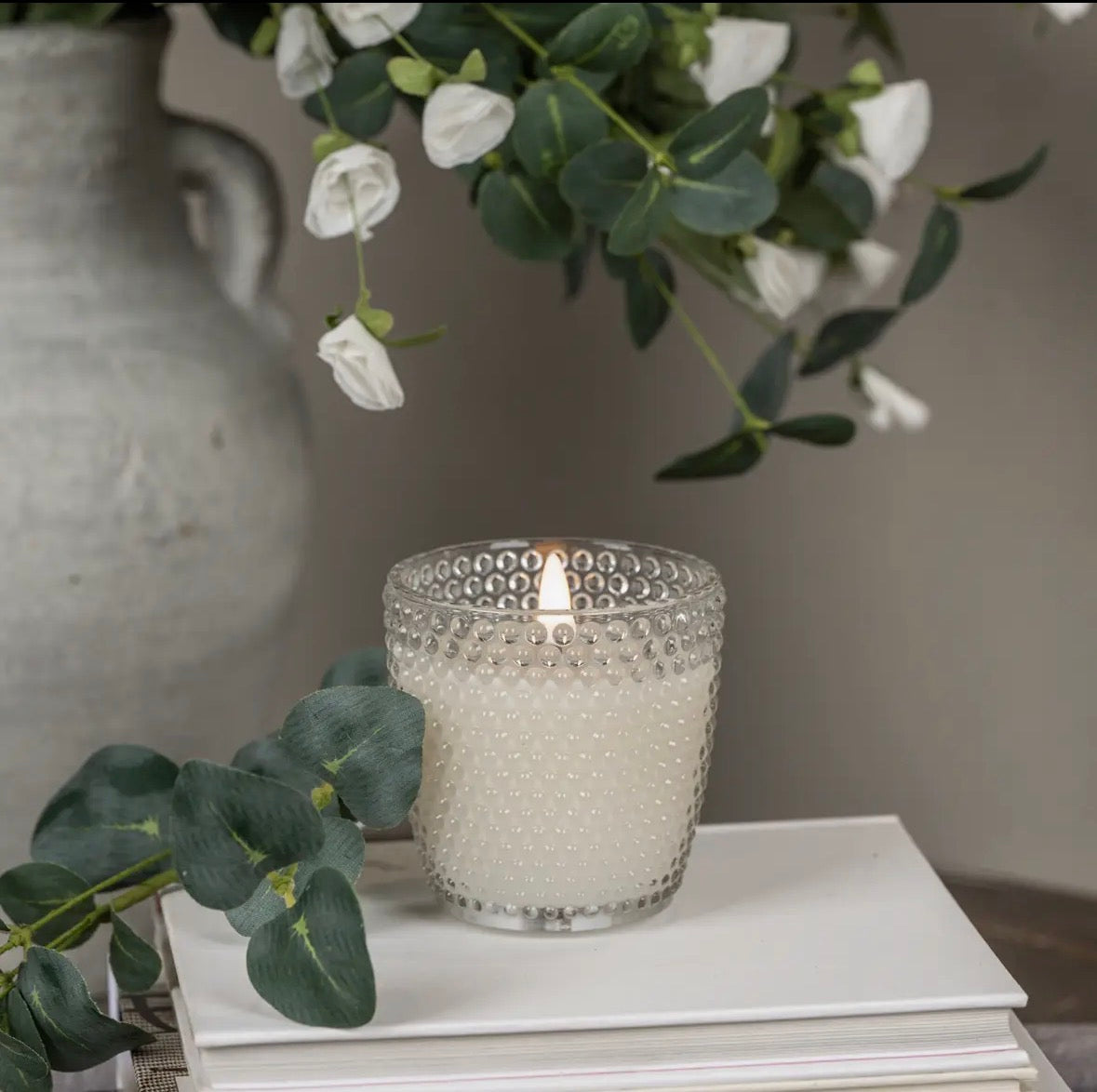 Beaded Hobnail Candle | Battery Operated