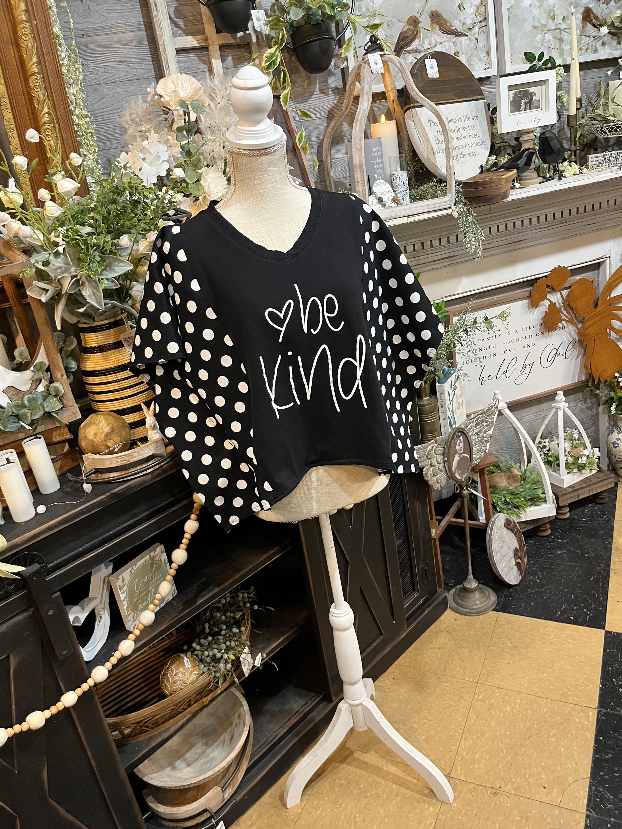 Handmade Flutter Sleeves Top | Reclaimed Be Kind Graphic Tee