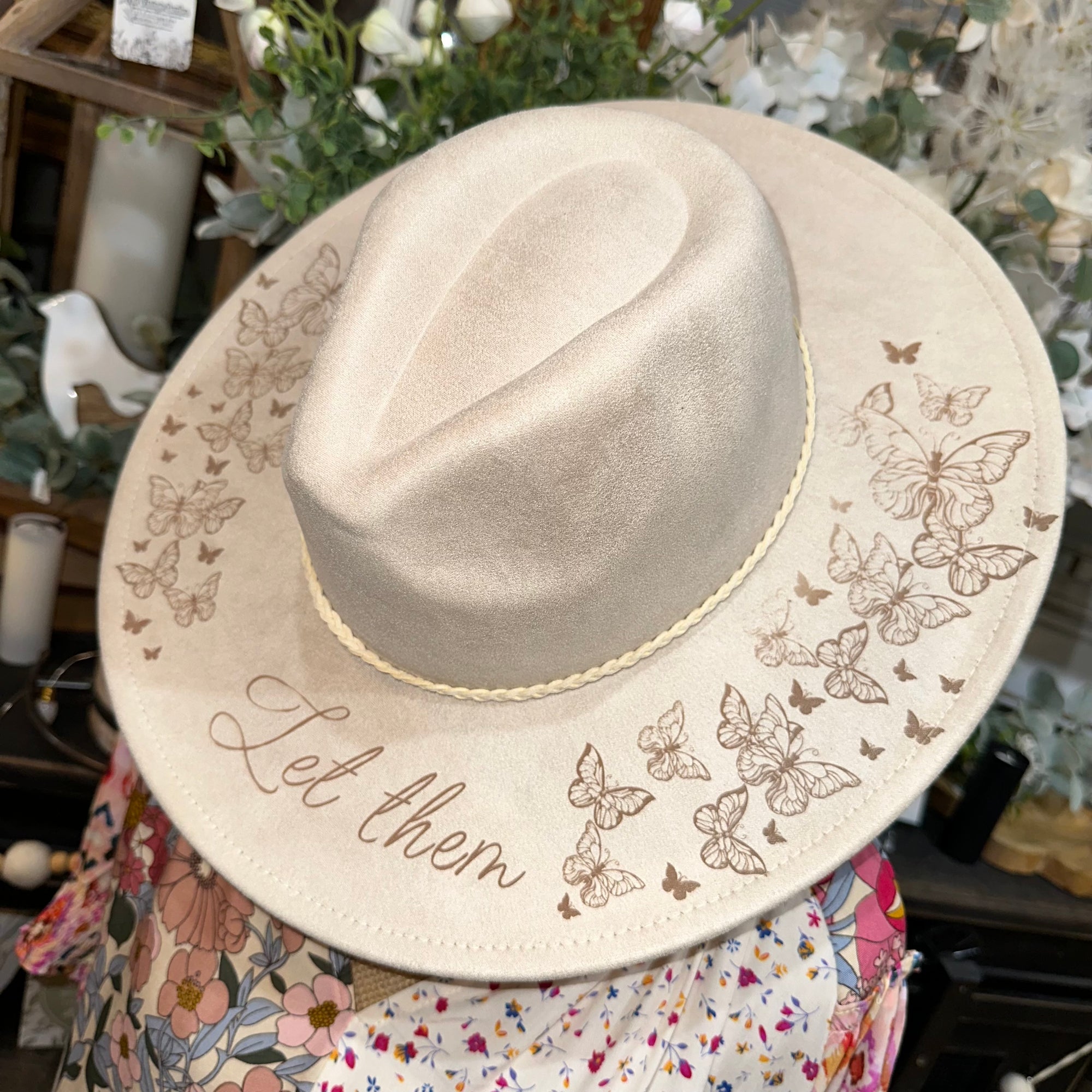 Butterflies Let Them | Boho Engraved Hat
