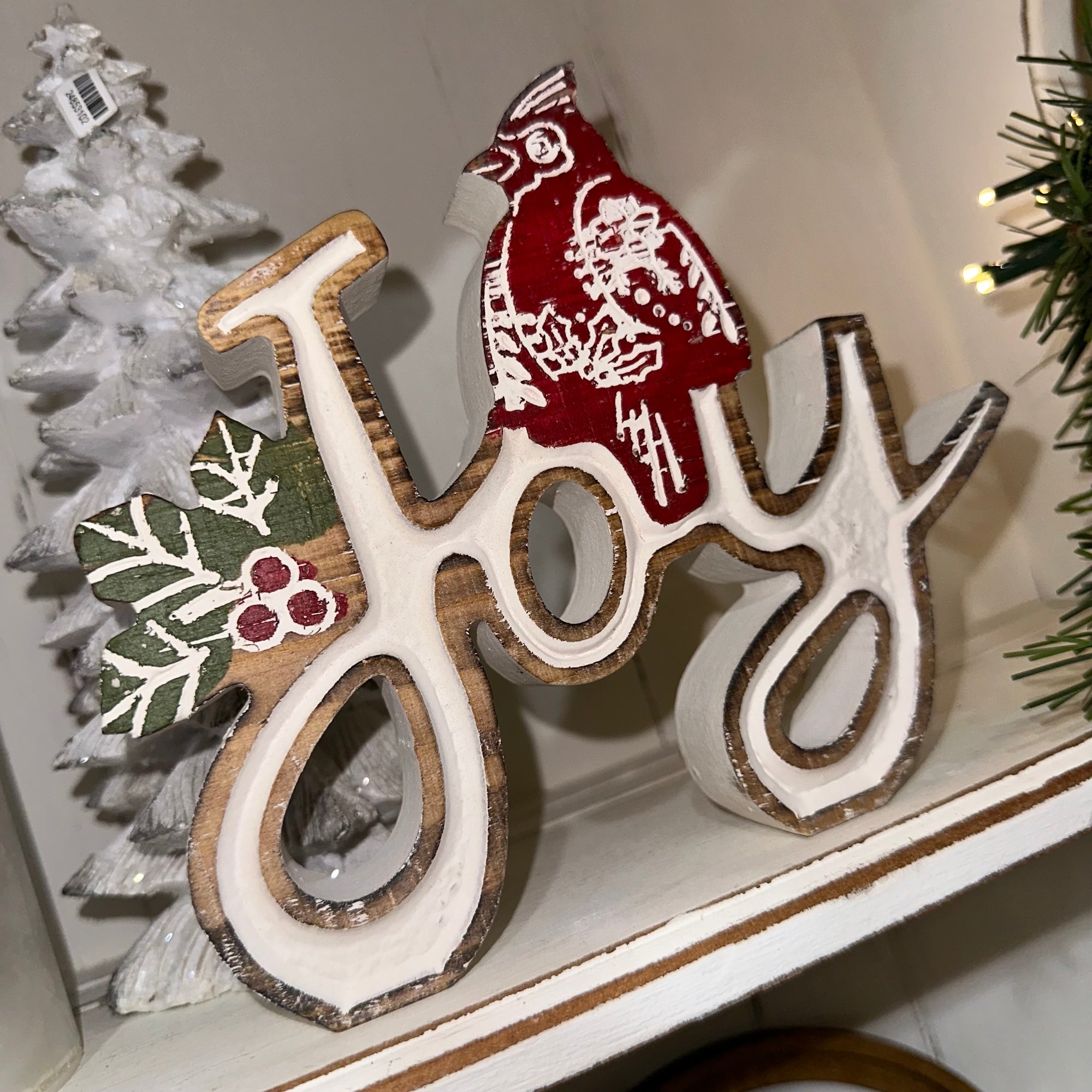 Holiday Sentiment | Noel or Joy | Tabletop Sitter