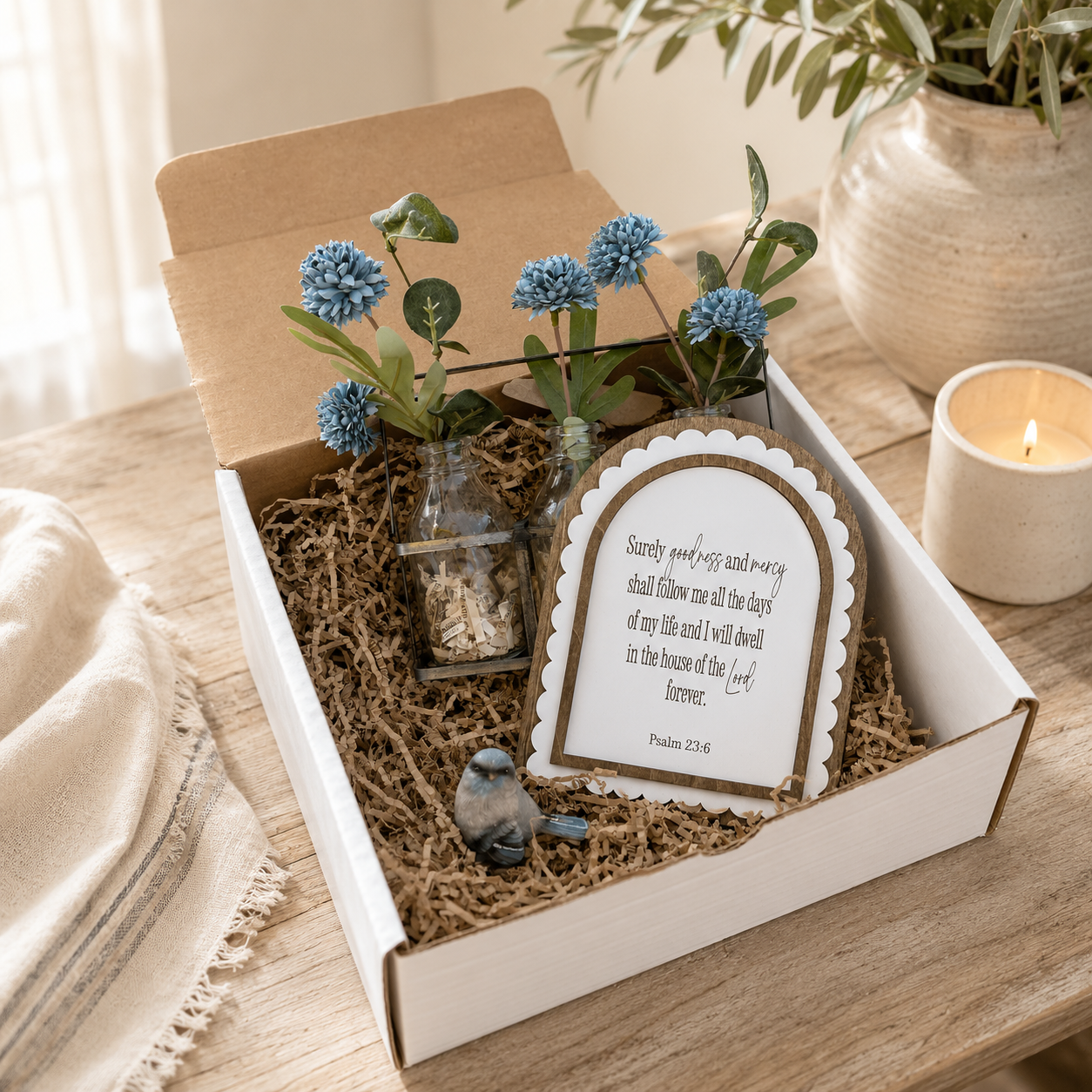 Psalm 23:6 Arch Sign | Surely Goodness and Mercy Christian Gift