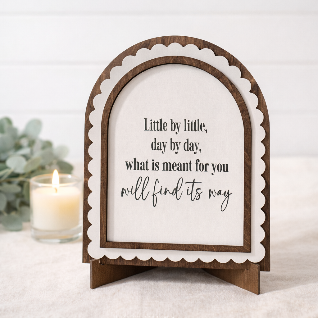 What’s Meant to be Will Find Its Way | Handmade Arched Art with Easel