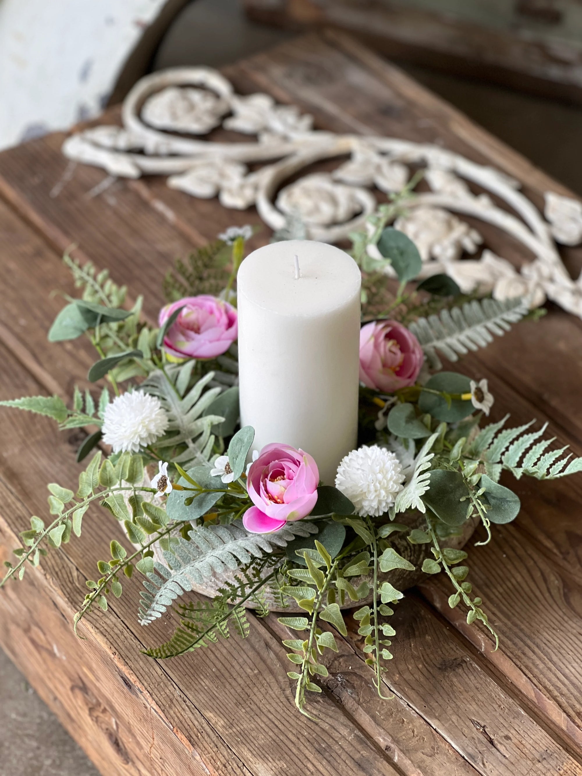 Bloomsbury Hill Candle Ring | 10" | Pink