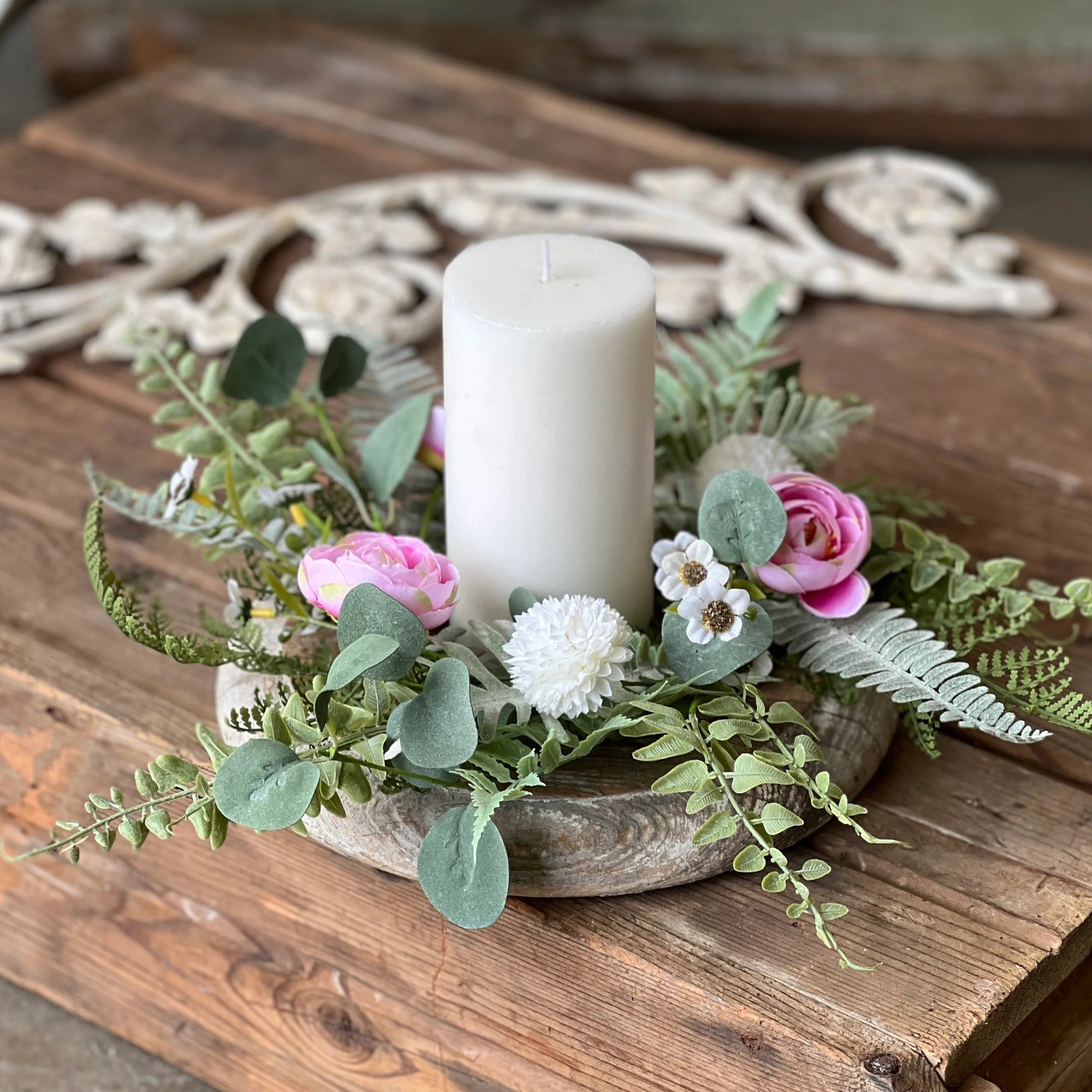 Bloomsbury Hill Candle Ring | 10" | Pink