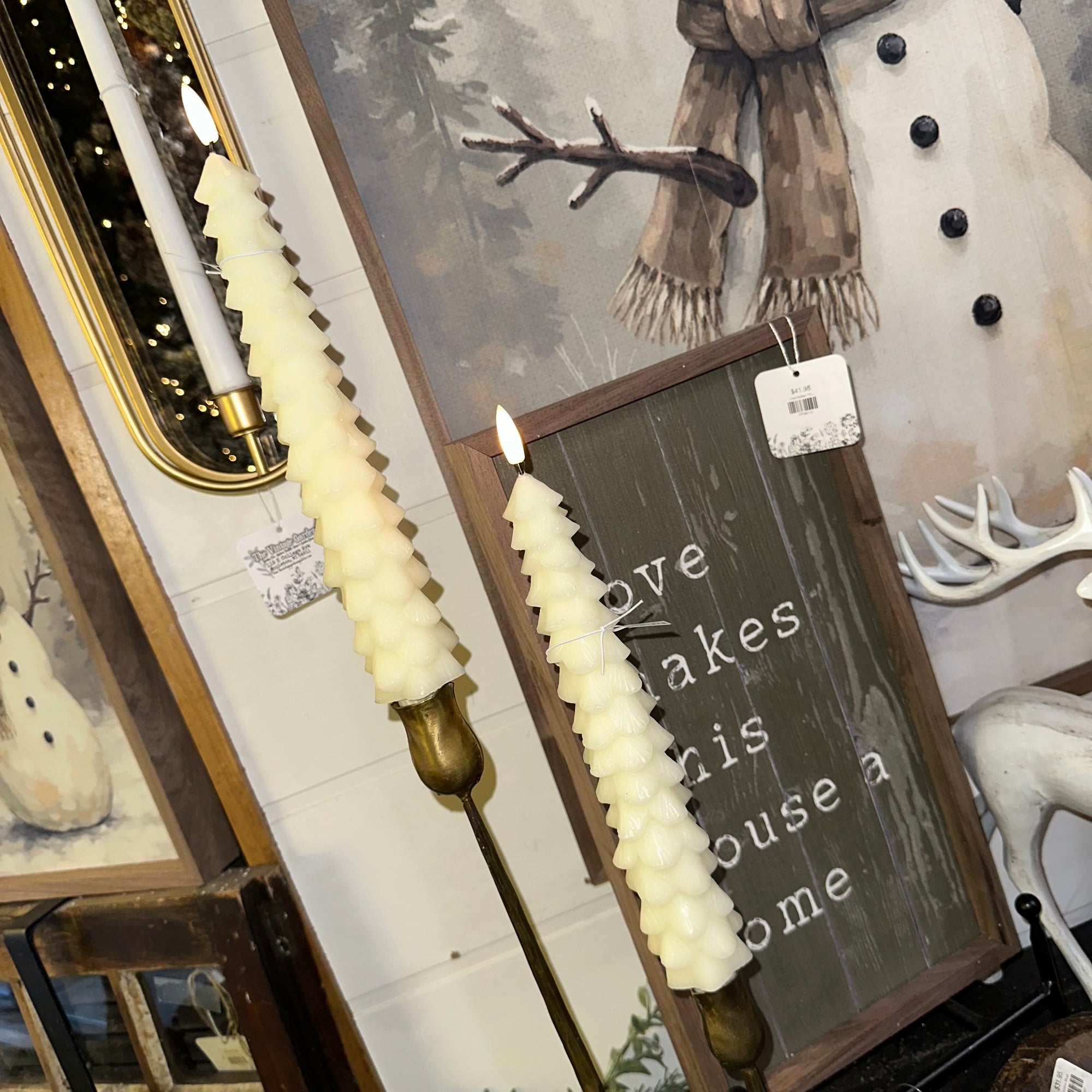 Tree Taper Candle | Cream | Battery Operated