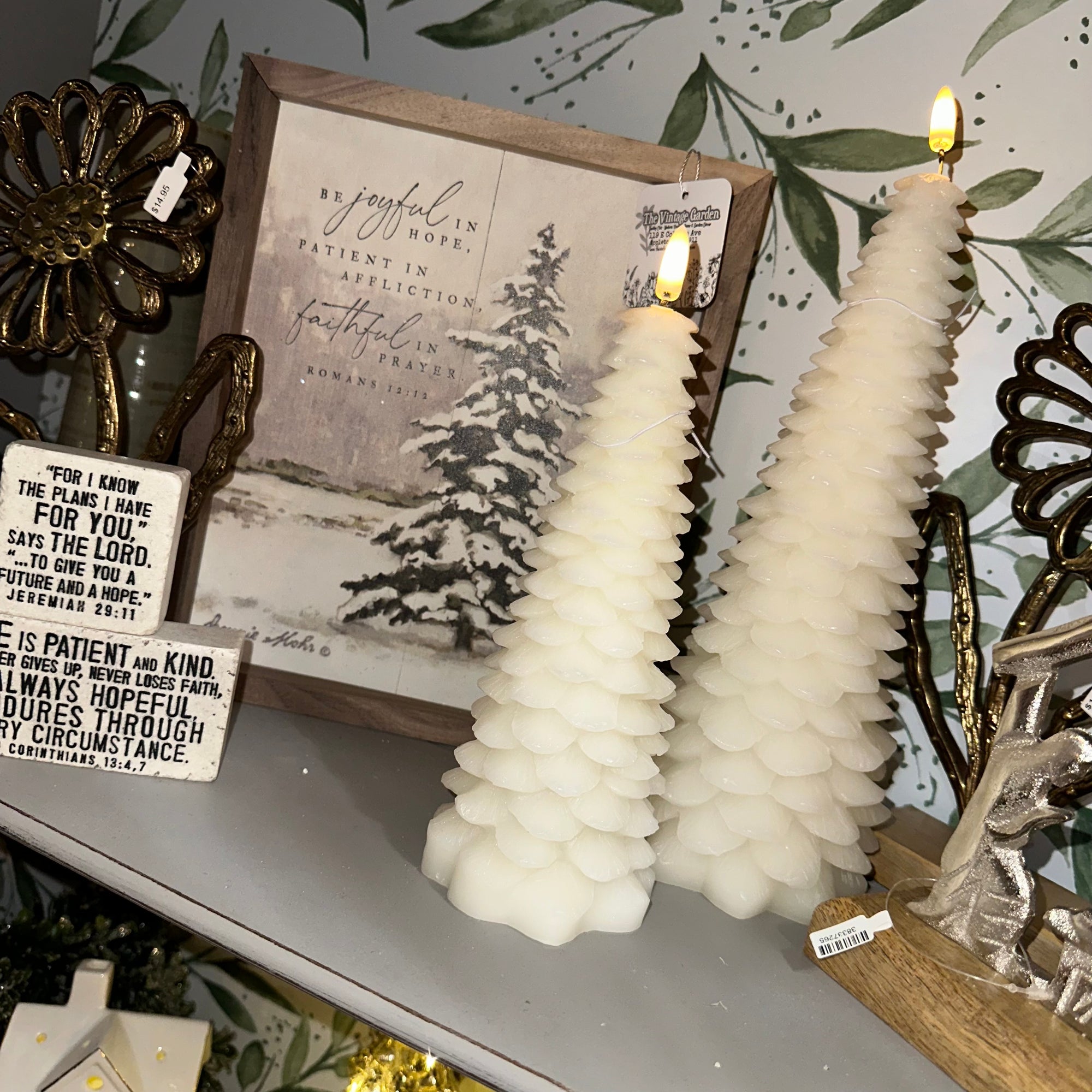 Tree Candle | Cream | Battery Operated