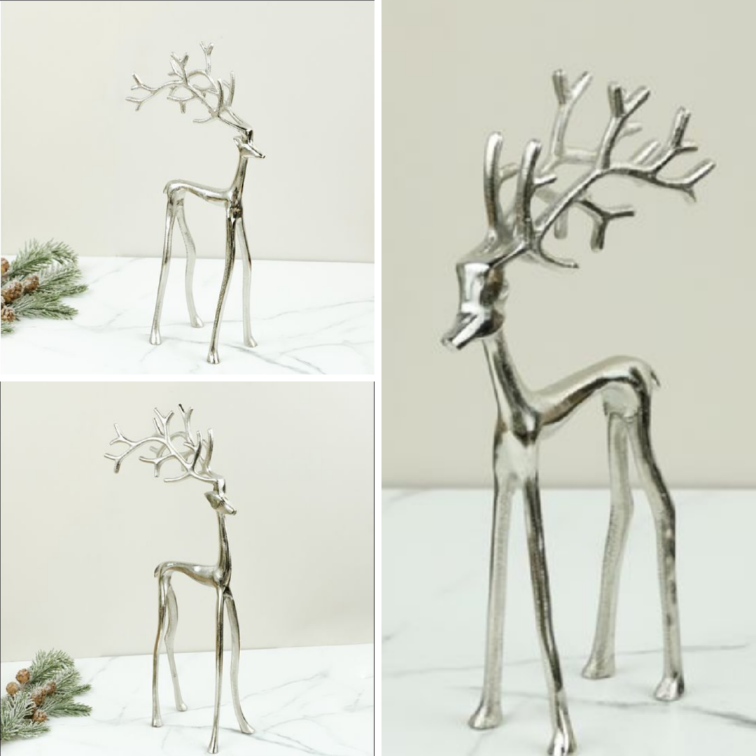 Whimsical Deer | Tall Silver | Metal