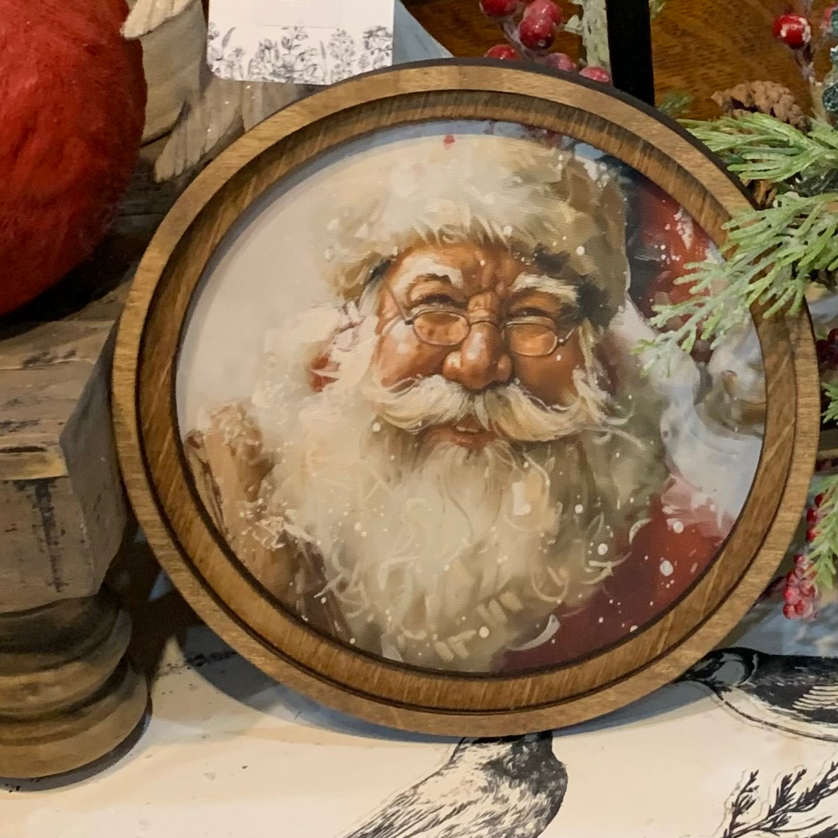 Jolly Santa | Round Art | 8"