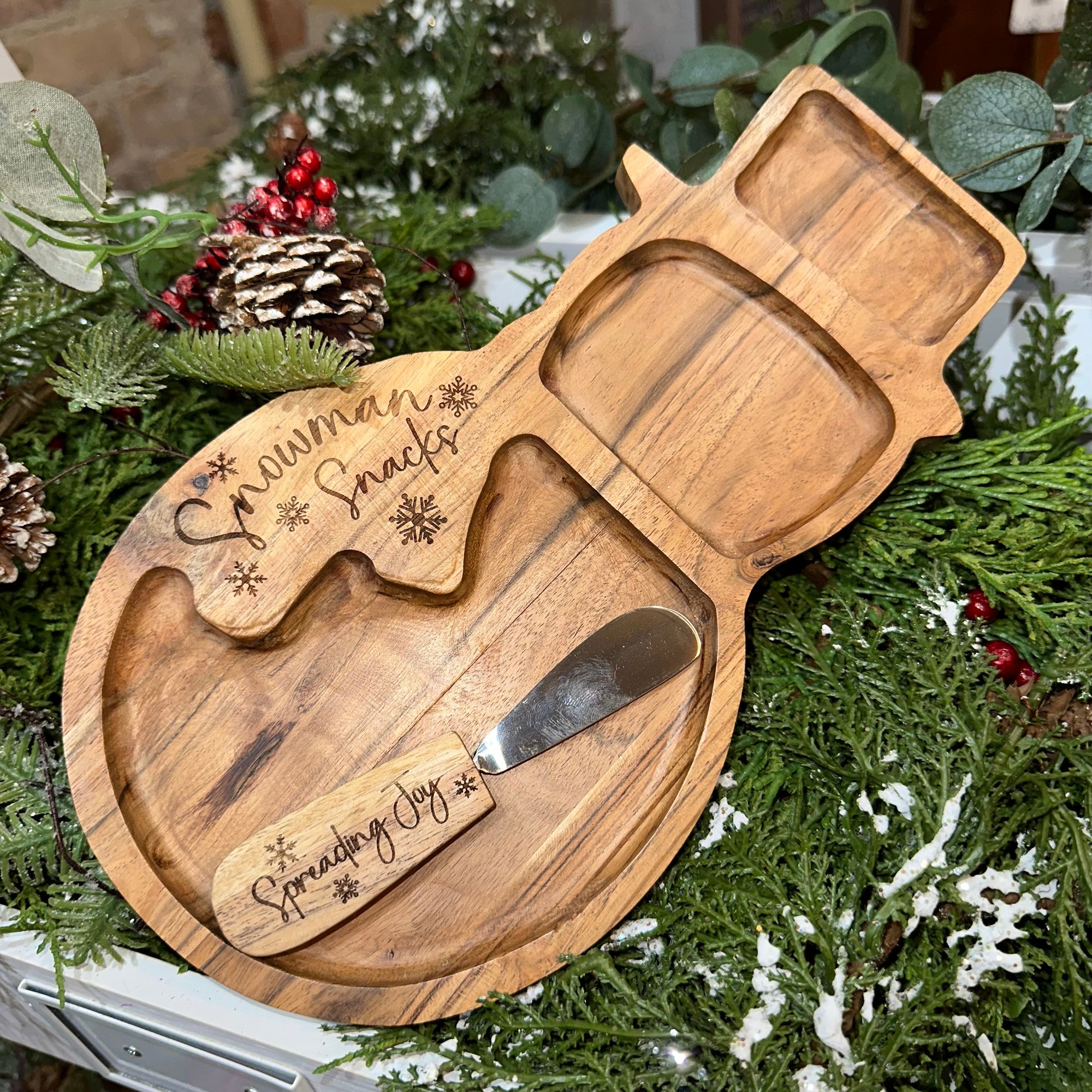 Snowman Treat Tray | Custom Engraved